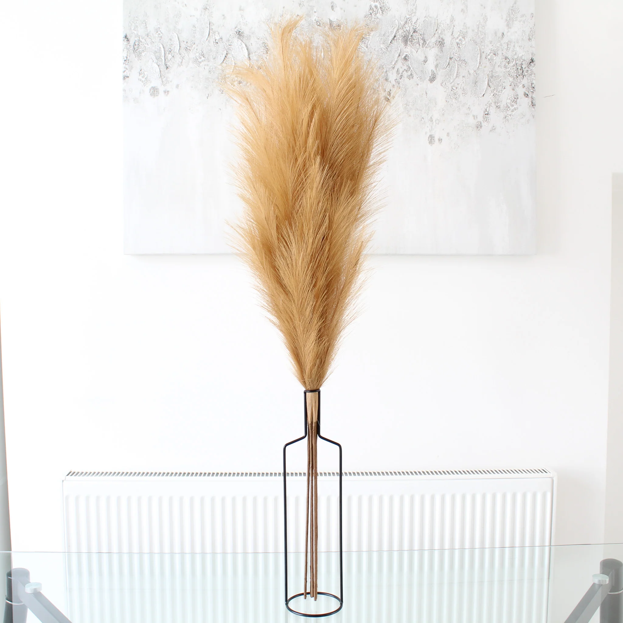110cm Pampas & Iron Vase - Image 3
