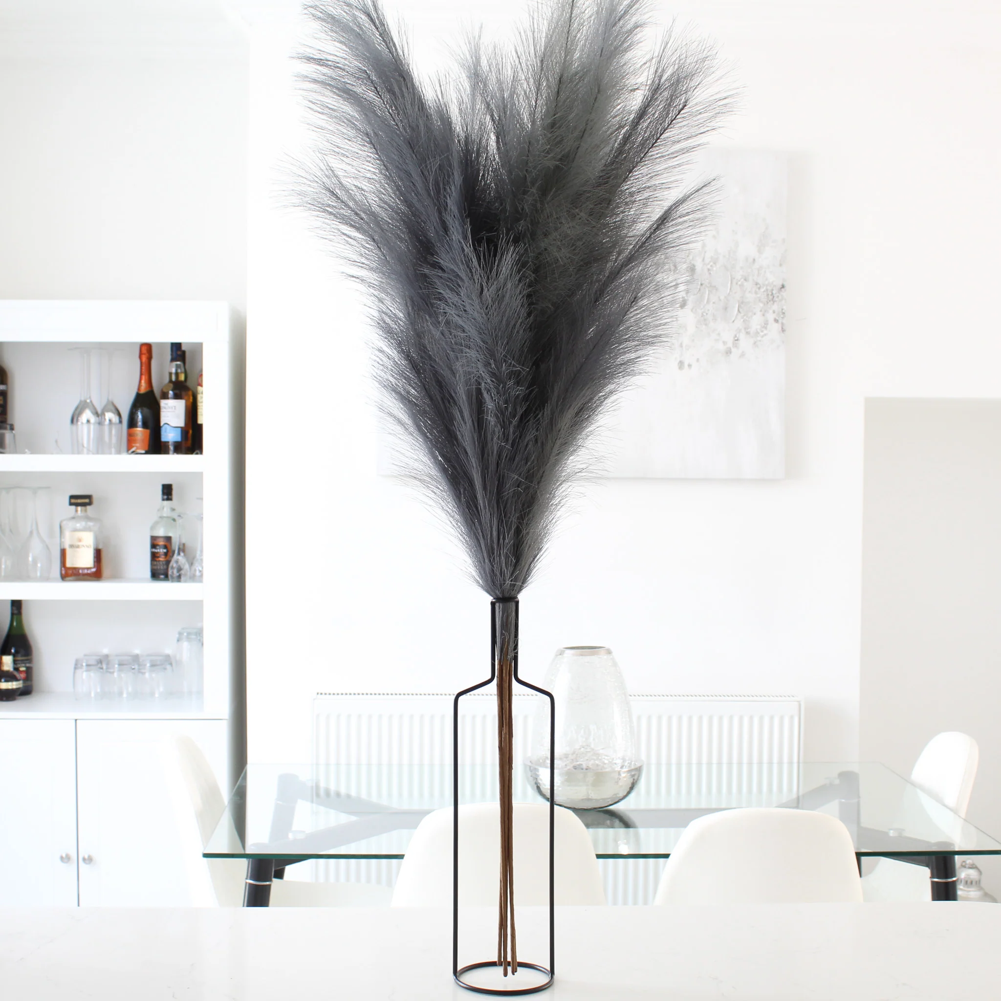 110cm Pampas & Iron Vase - Image 4