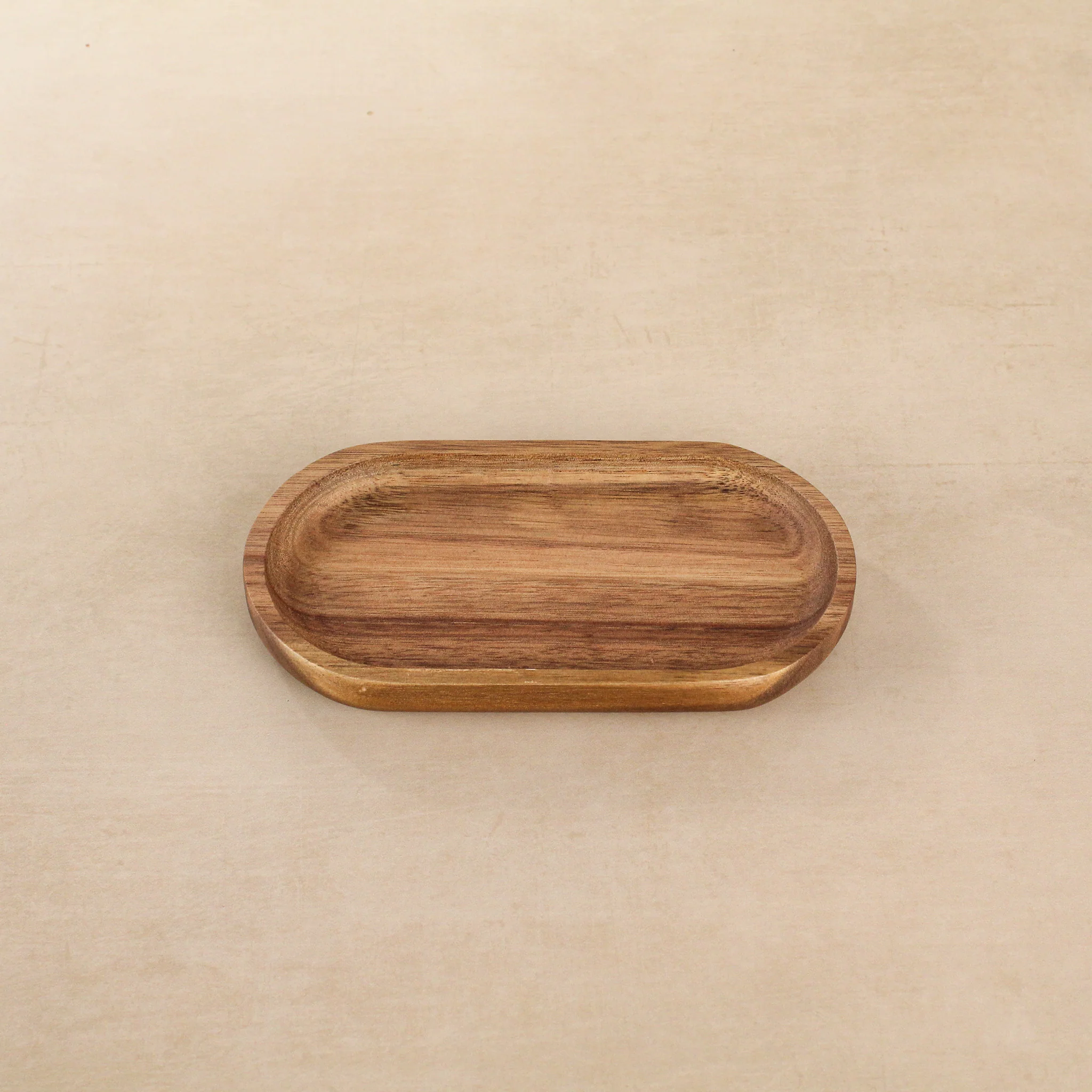 Acacia Tray & Frosted Amber Glass Dispenser Double Set - Image 6