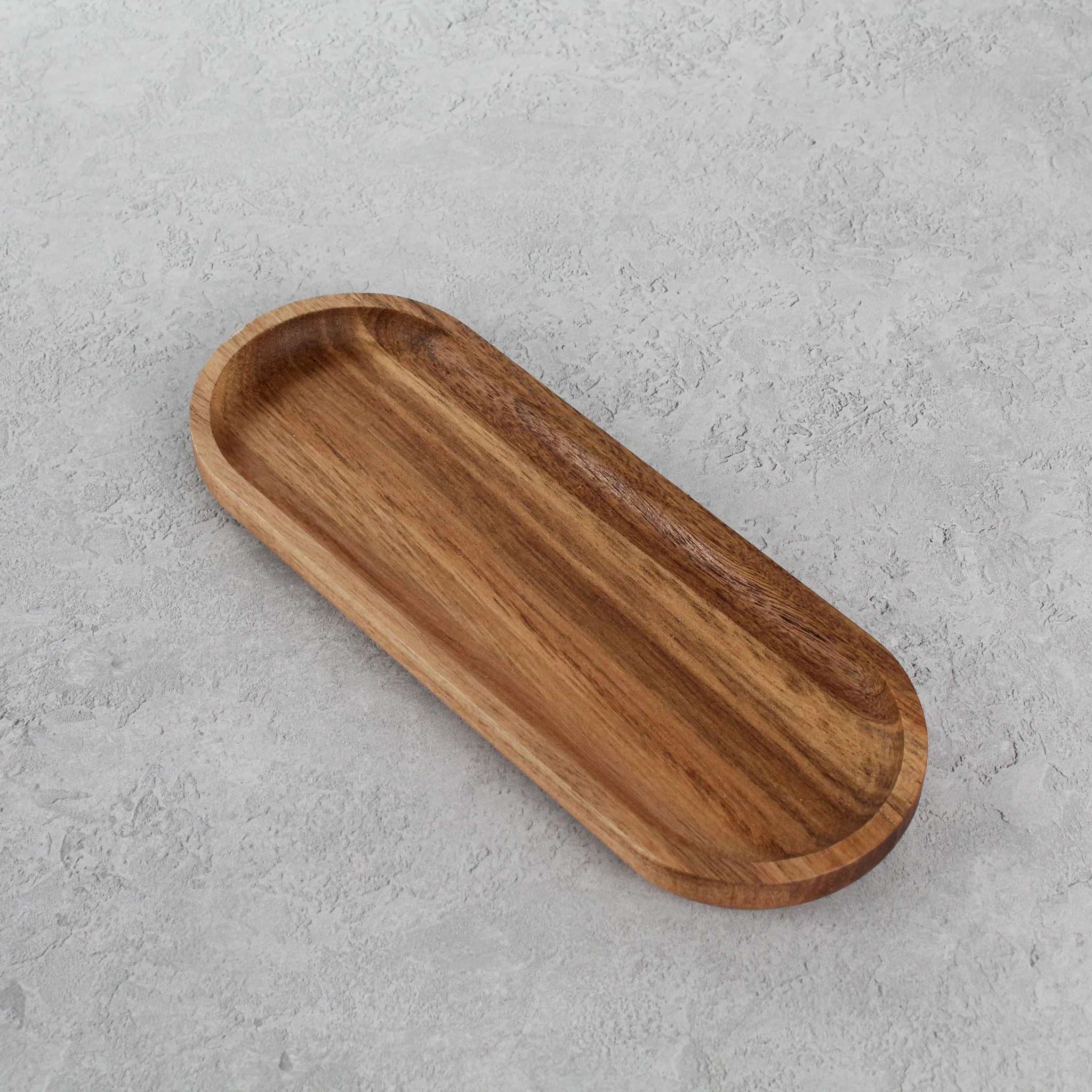 Acacia Tray & Matte Black Glass Dispenser Triple Set - Image 3