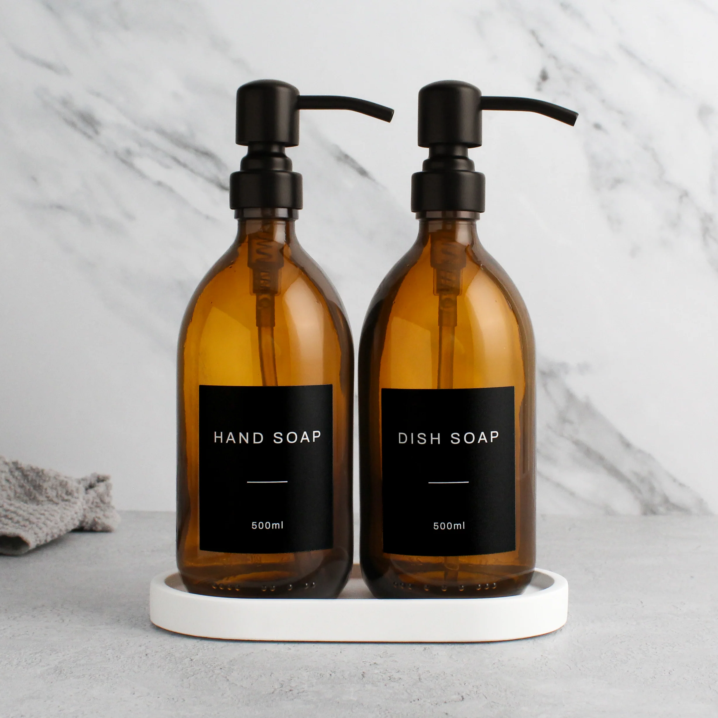 Hand Soap & Dish Soap Amber Glass Set - Image 11