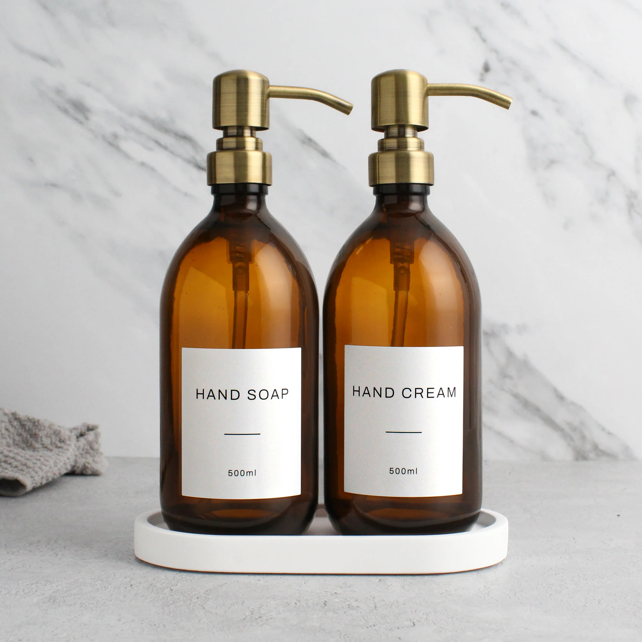 Hand Soap & Hand Cream Amber Glass Set - Image 20