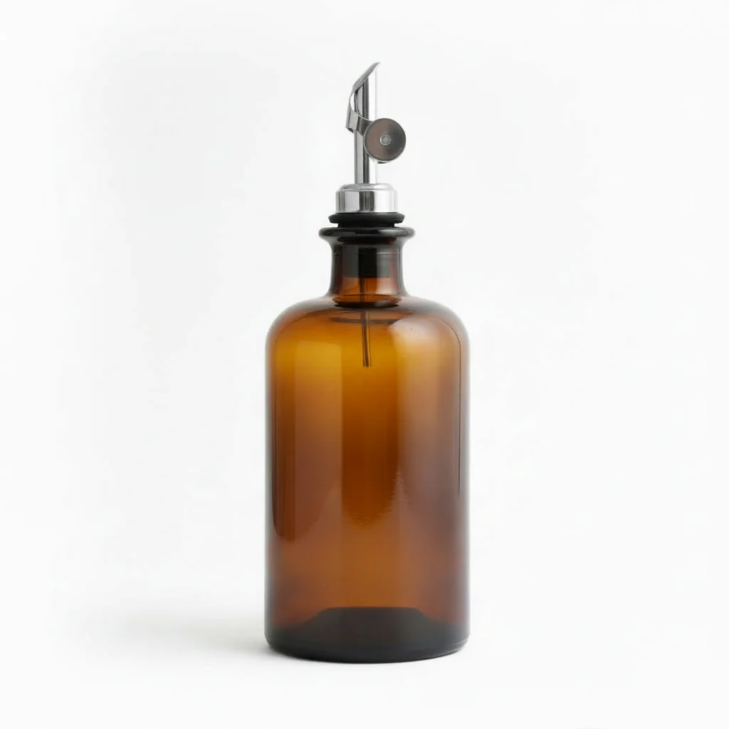 Amber Glass Oil Bottle With Label - Wholesale - Image 3