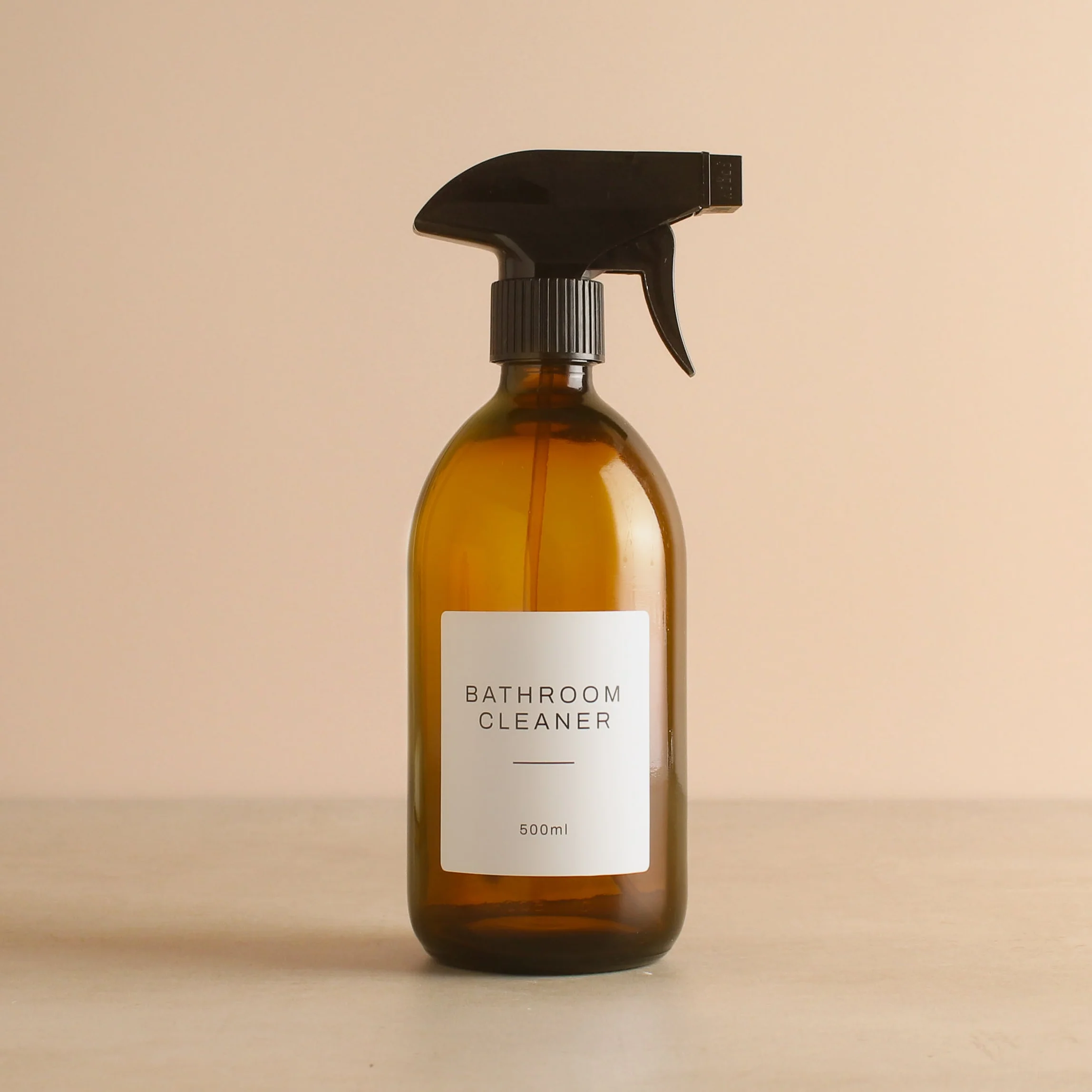 Amber Glass Spray Bottle With Label