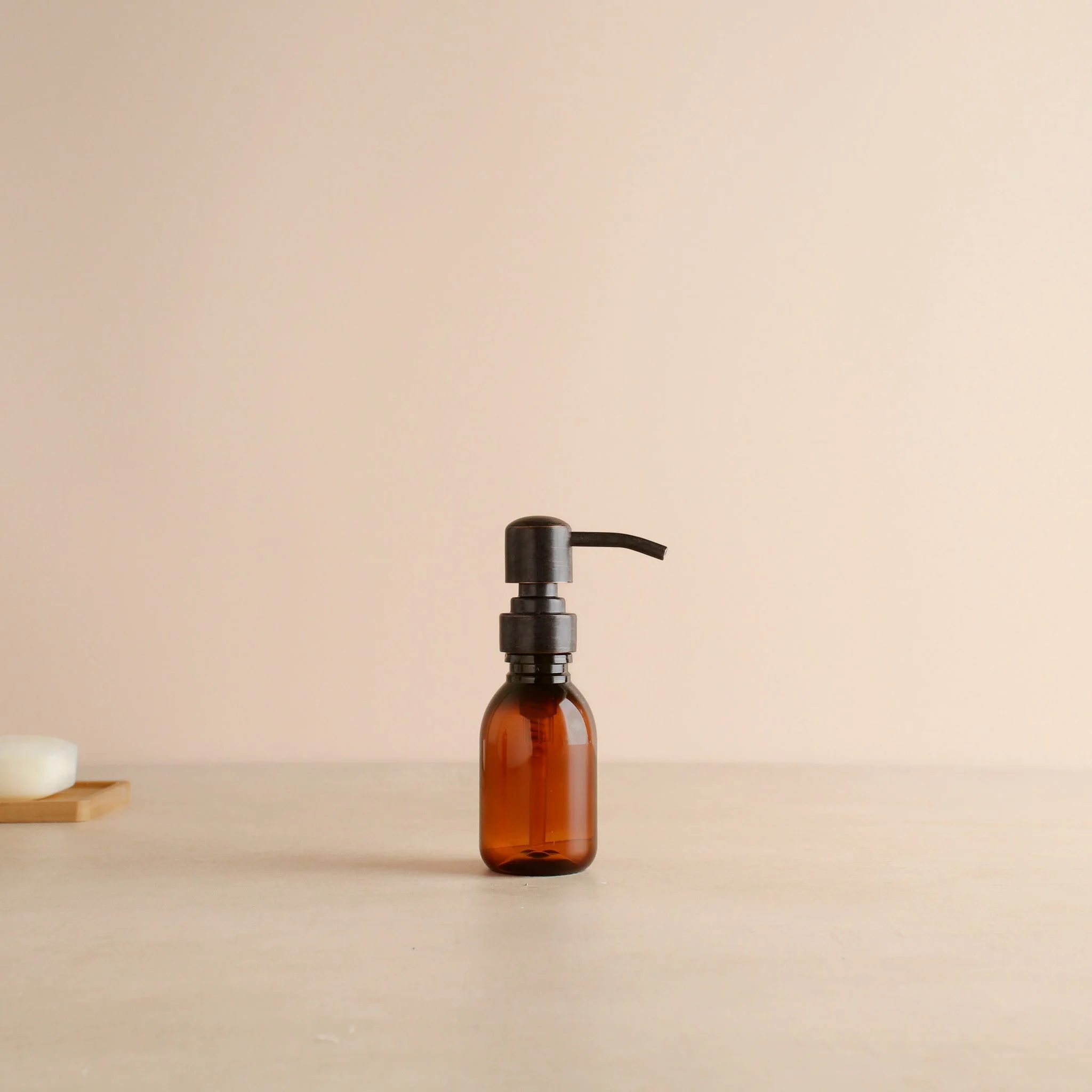 Amber Plastic Dispenser Bottle With Black/Copper Pump - Image 6