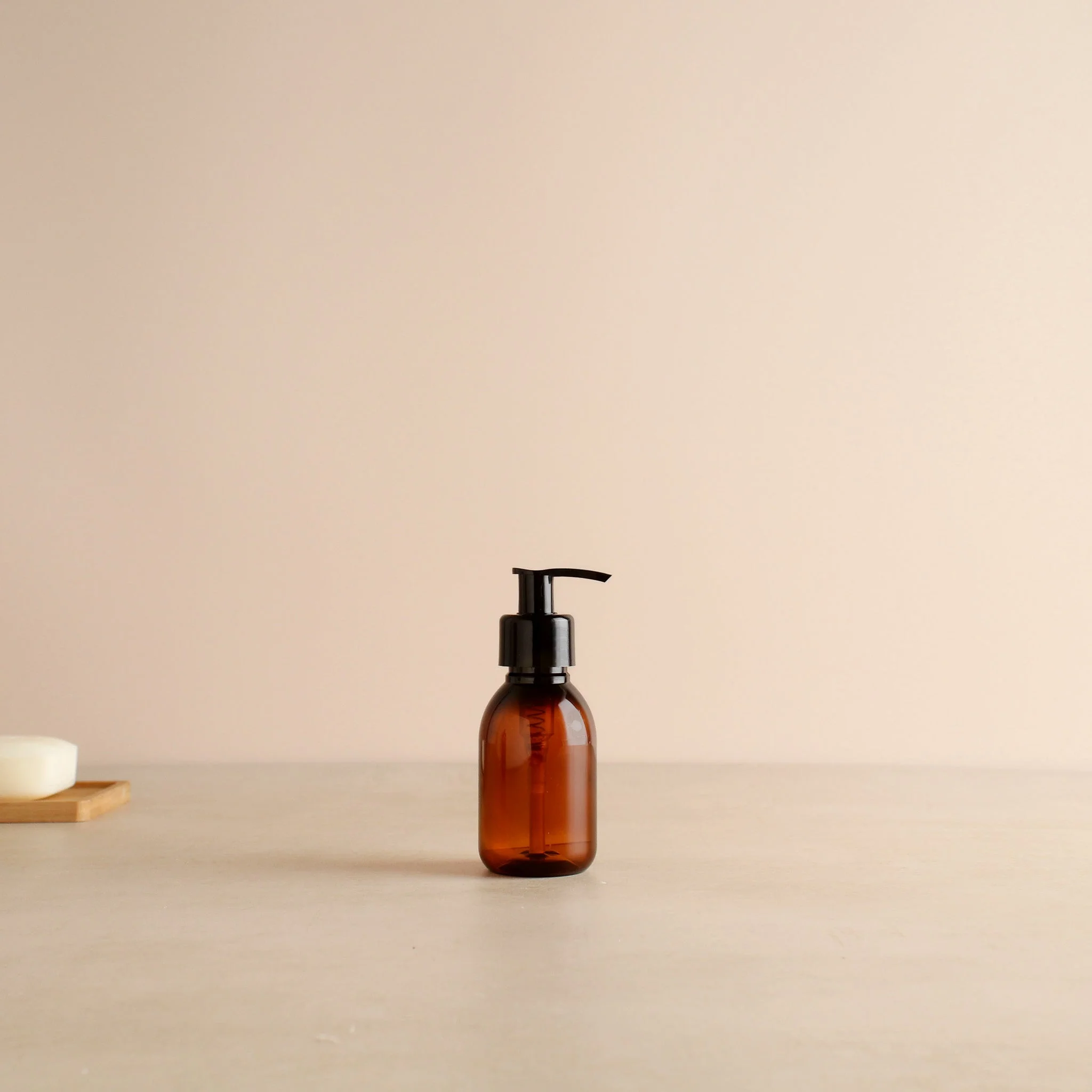 Amber Plastic Dispenser Bottle With Black Pump - Image 6