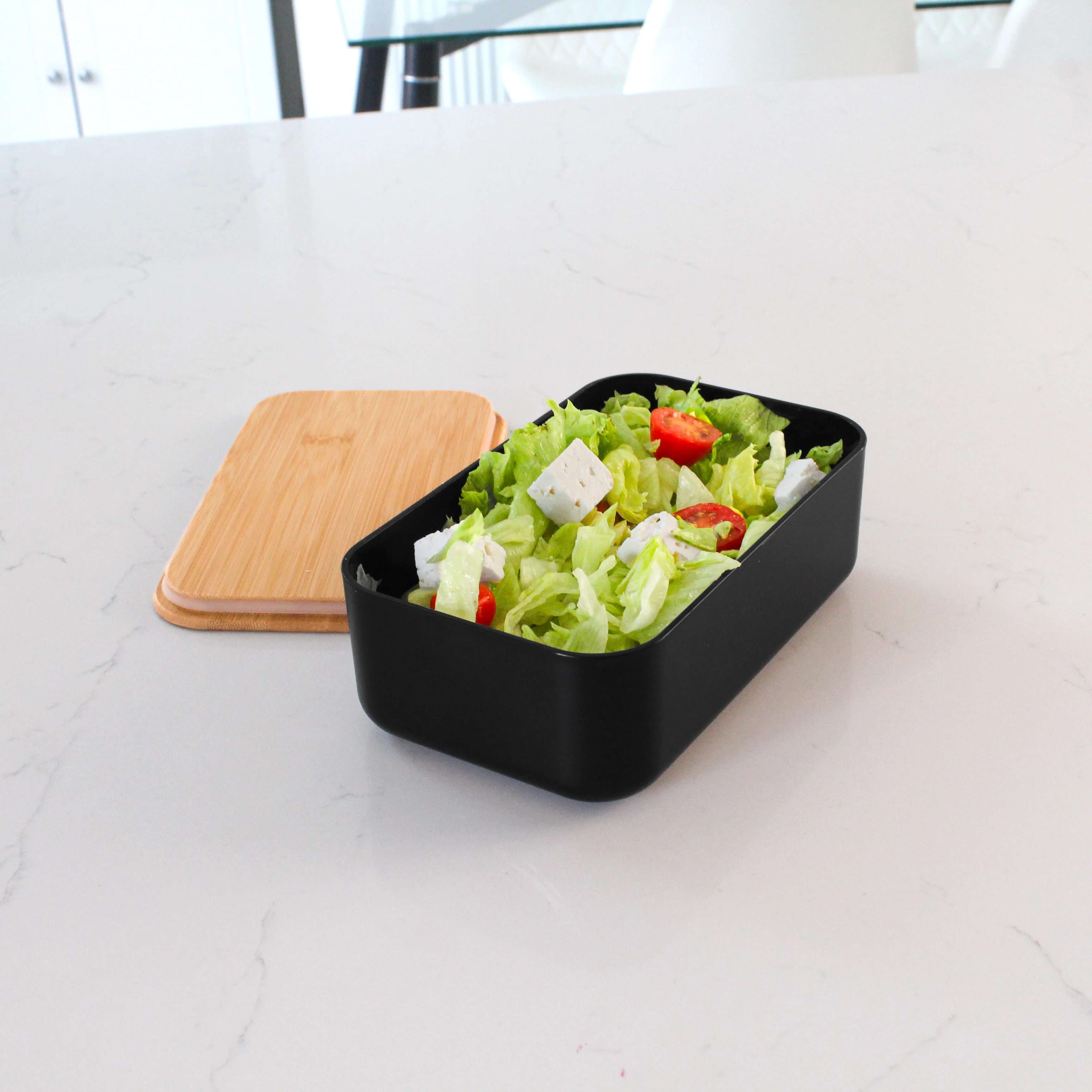 Black Lunch Box with Bamboo Lid - Image 10