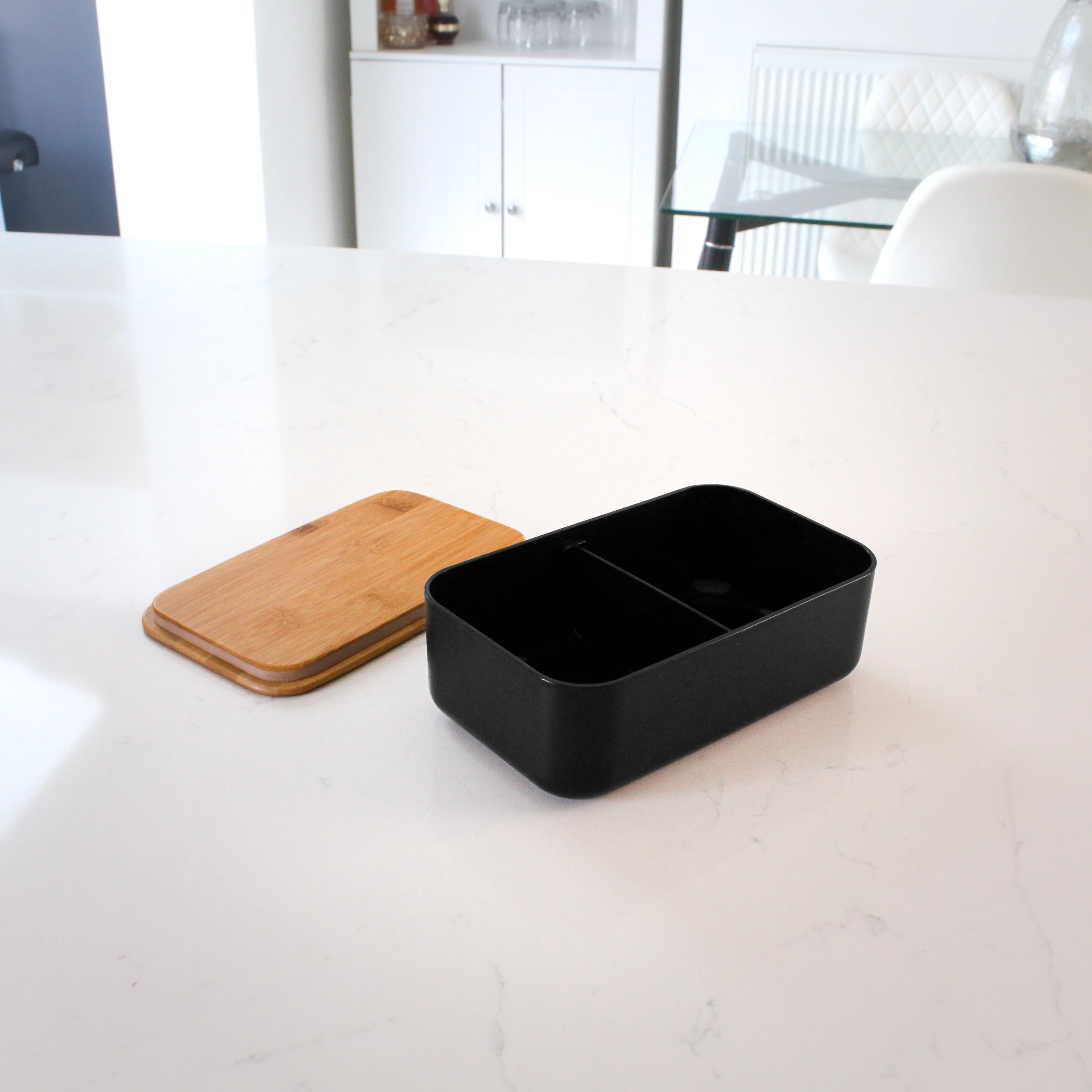 Black Lunch Box with Bamboo Lid - Image 6
