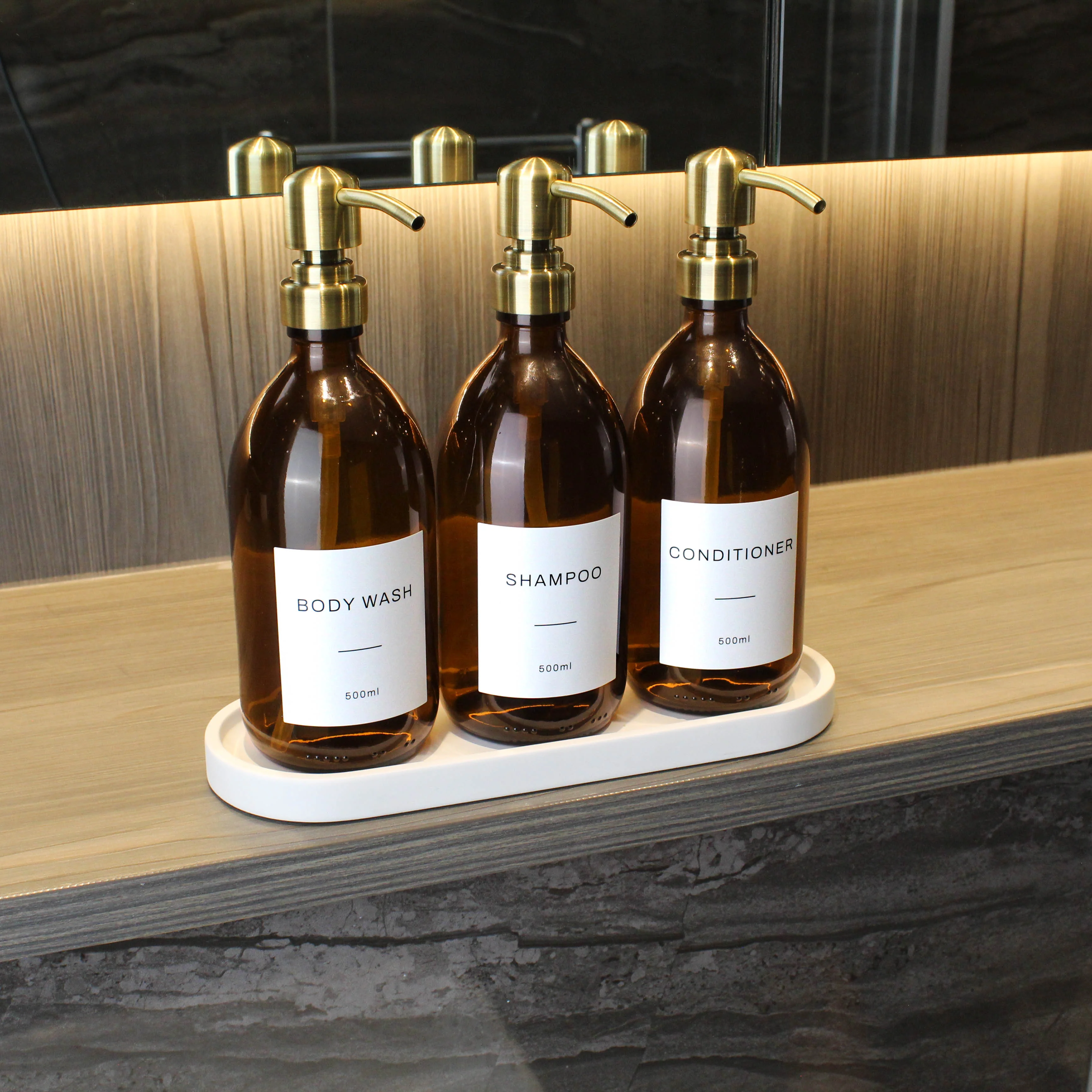 Body Wash, Shampoo & Conditioner Amber Glass Set - Image 7
