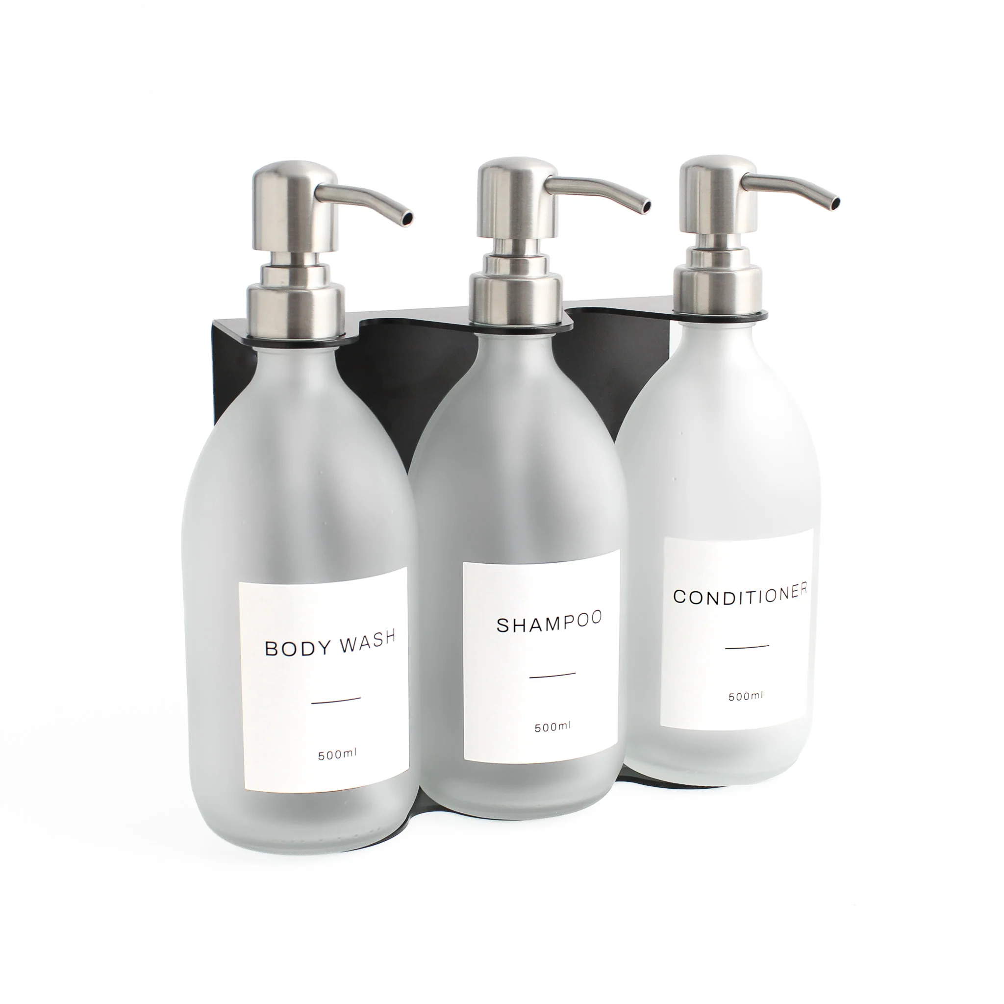Body Wash, Shampoo & Conditioner Frosted White Glass Set - Image 13