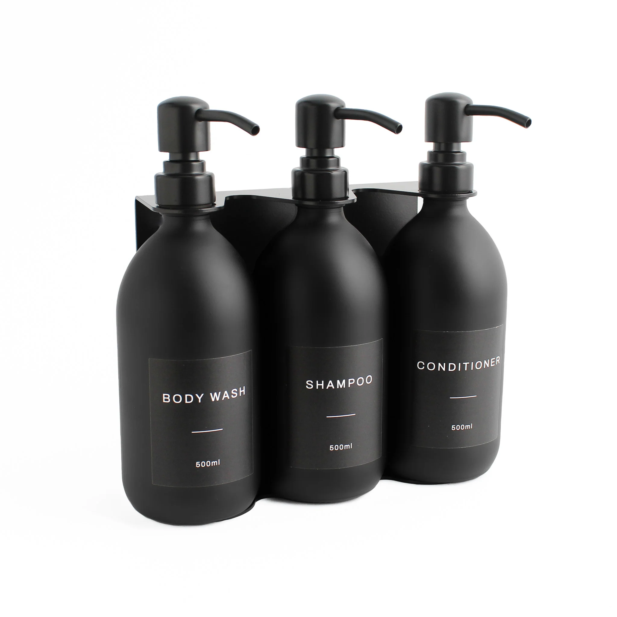 Body Wash, Shampoo & Conditioner Matte Black Glass Set - Image 11