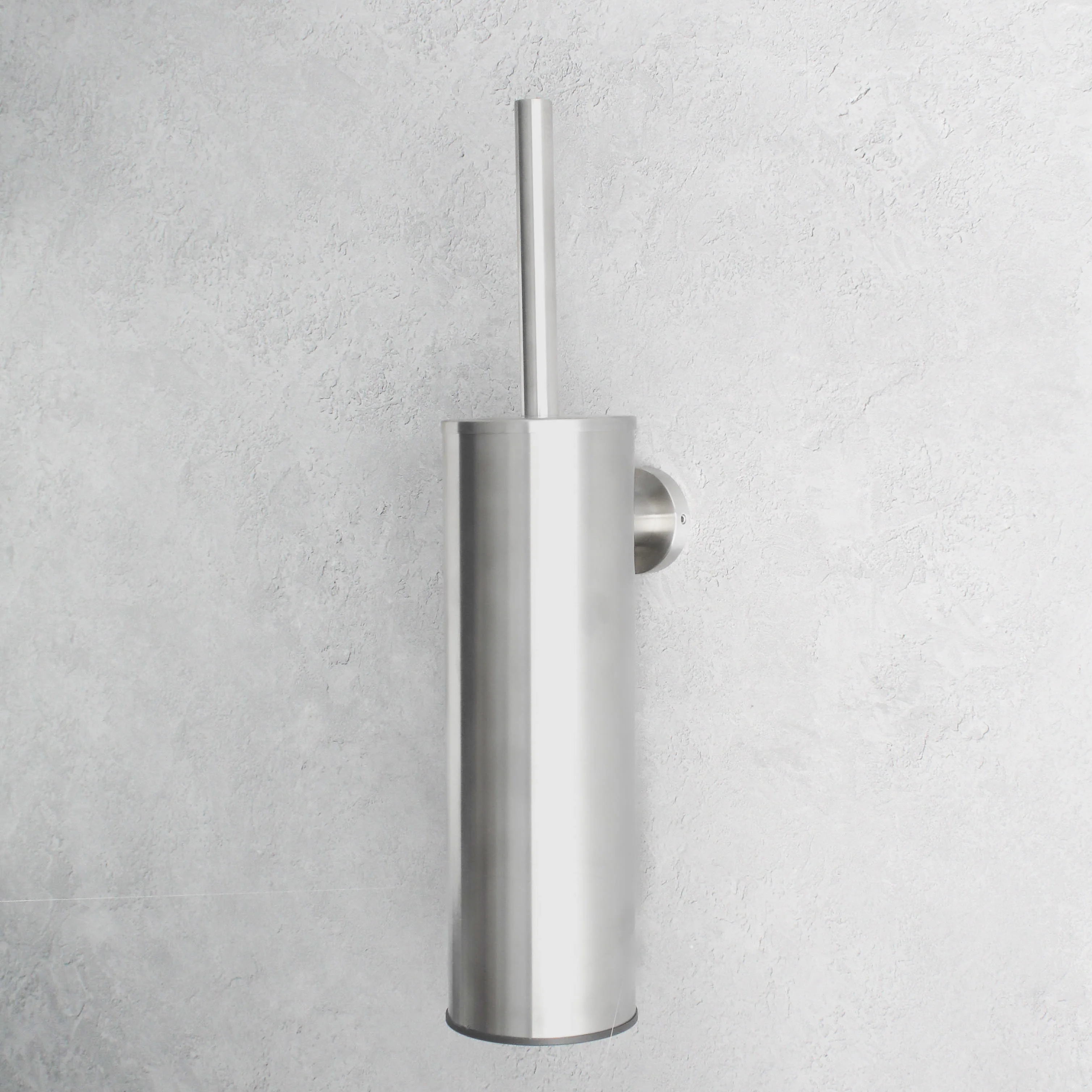 Brushed Silver Toilet Brush & Holder - Image 2