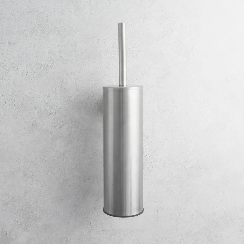 Brushed Silver Toilet Brush & Holder - Wholesale