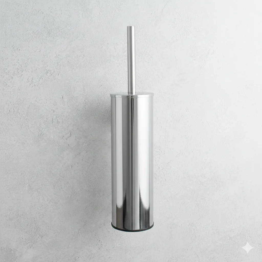 Chrome Toilet Brush & Holder - Image 3