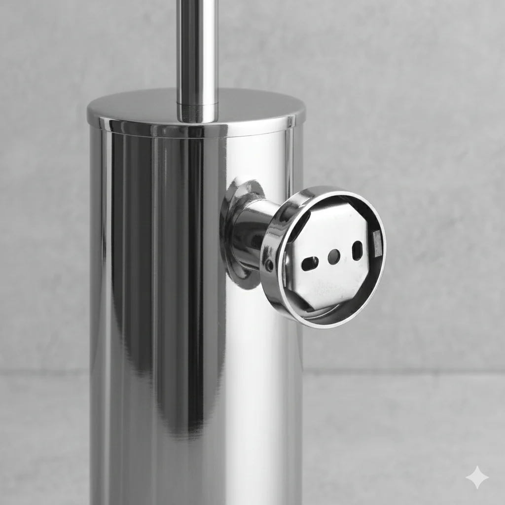 Chrome Toilet Brush & Holder - Image 4