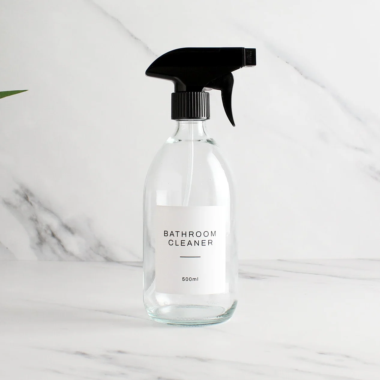 Clear Glass Spray Bottle With Label