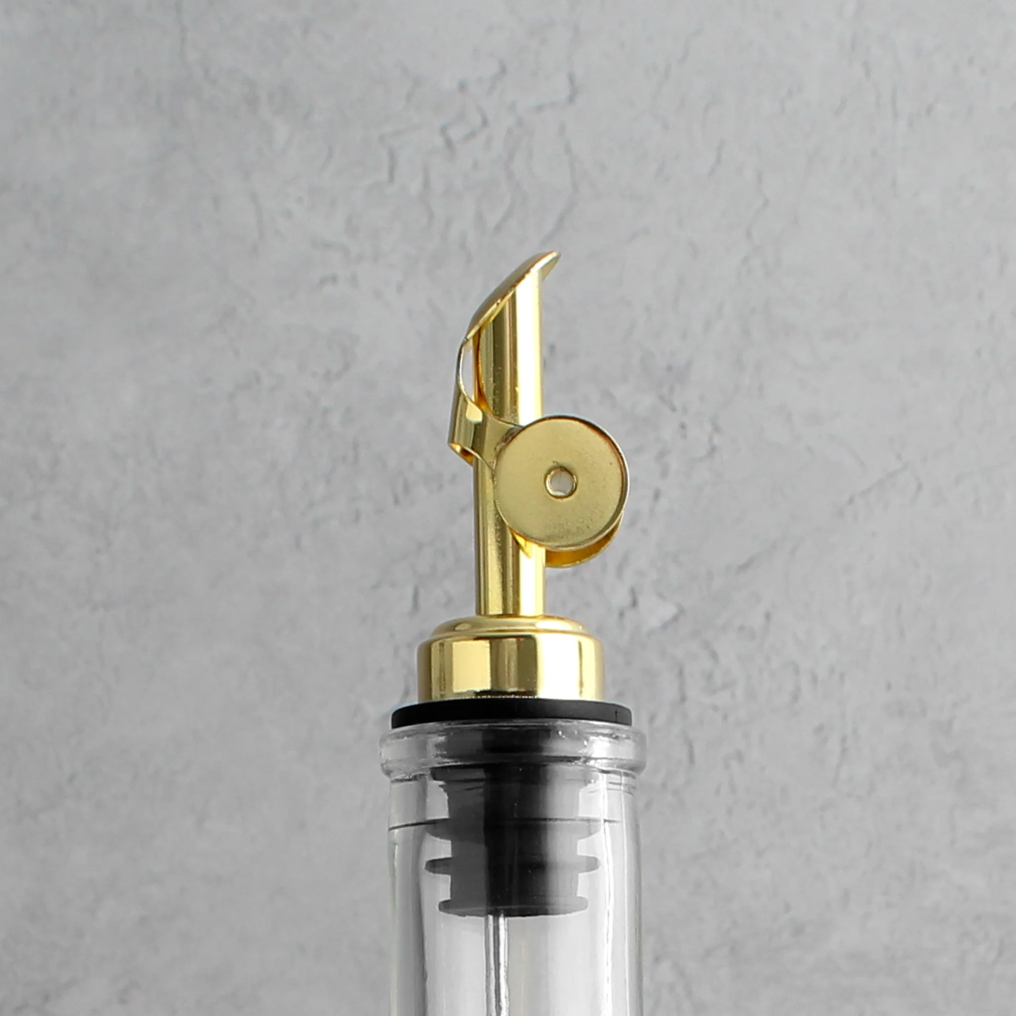 Clear Glass Tall Neck Oil Bottle With Label - Image 4