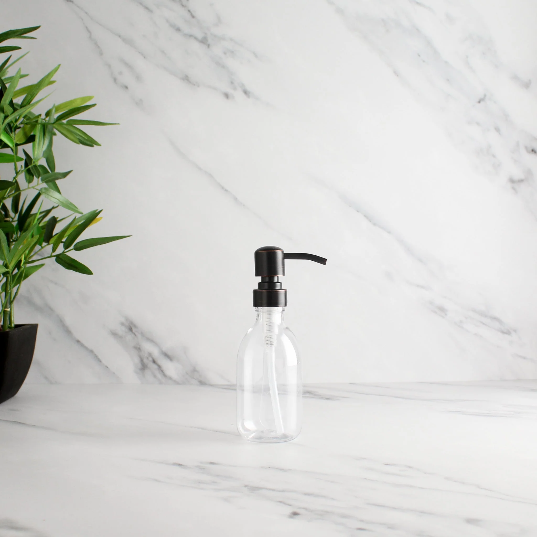 Clear Plastic Dispenser Bottle With Black/Copper Pump - Image 5