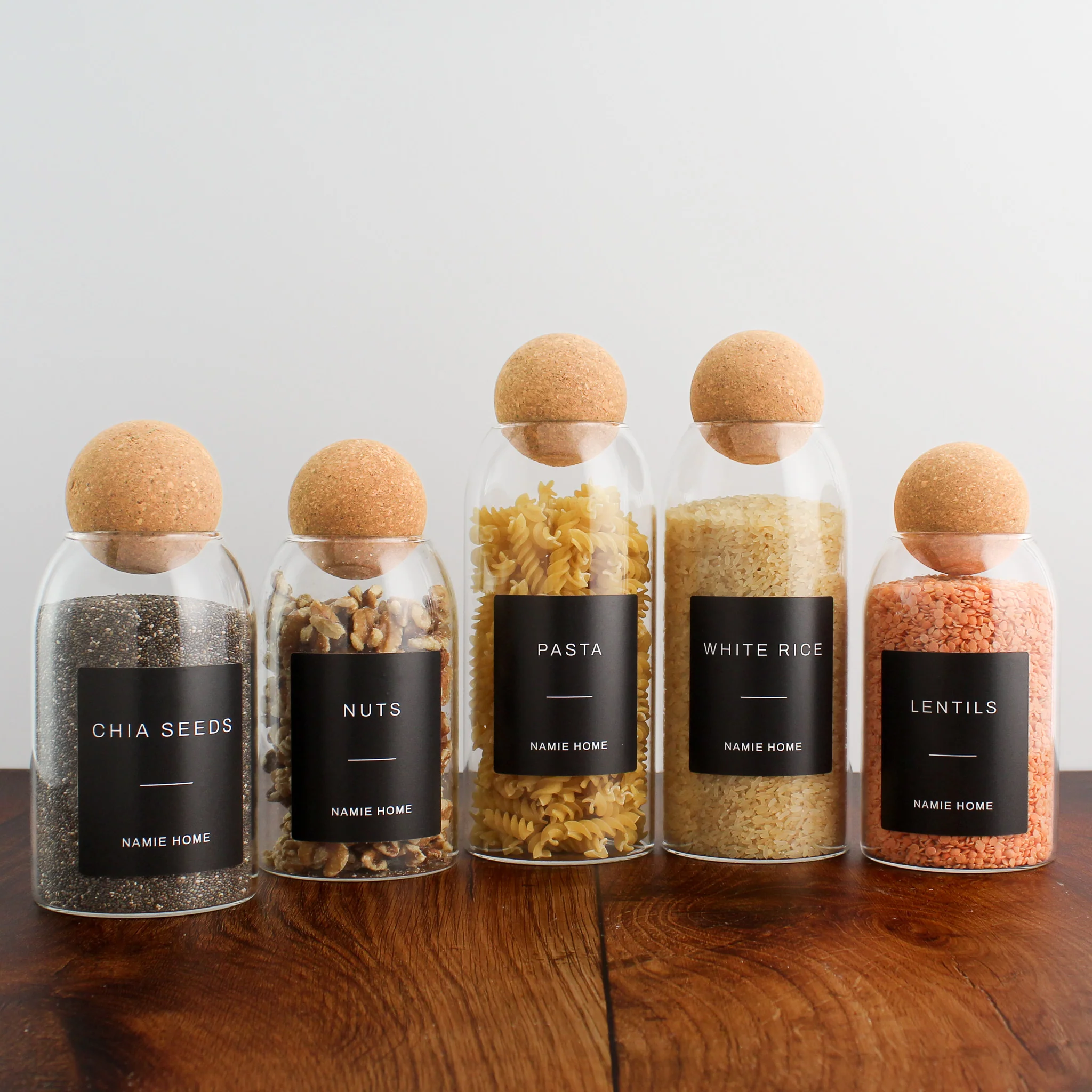 Glass Cork Ball Storage Jar For Pantry - Image 4