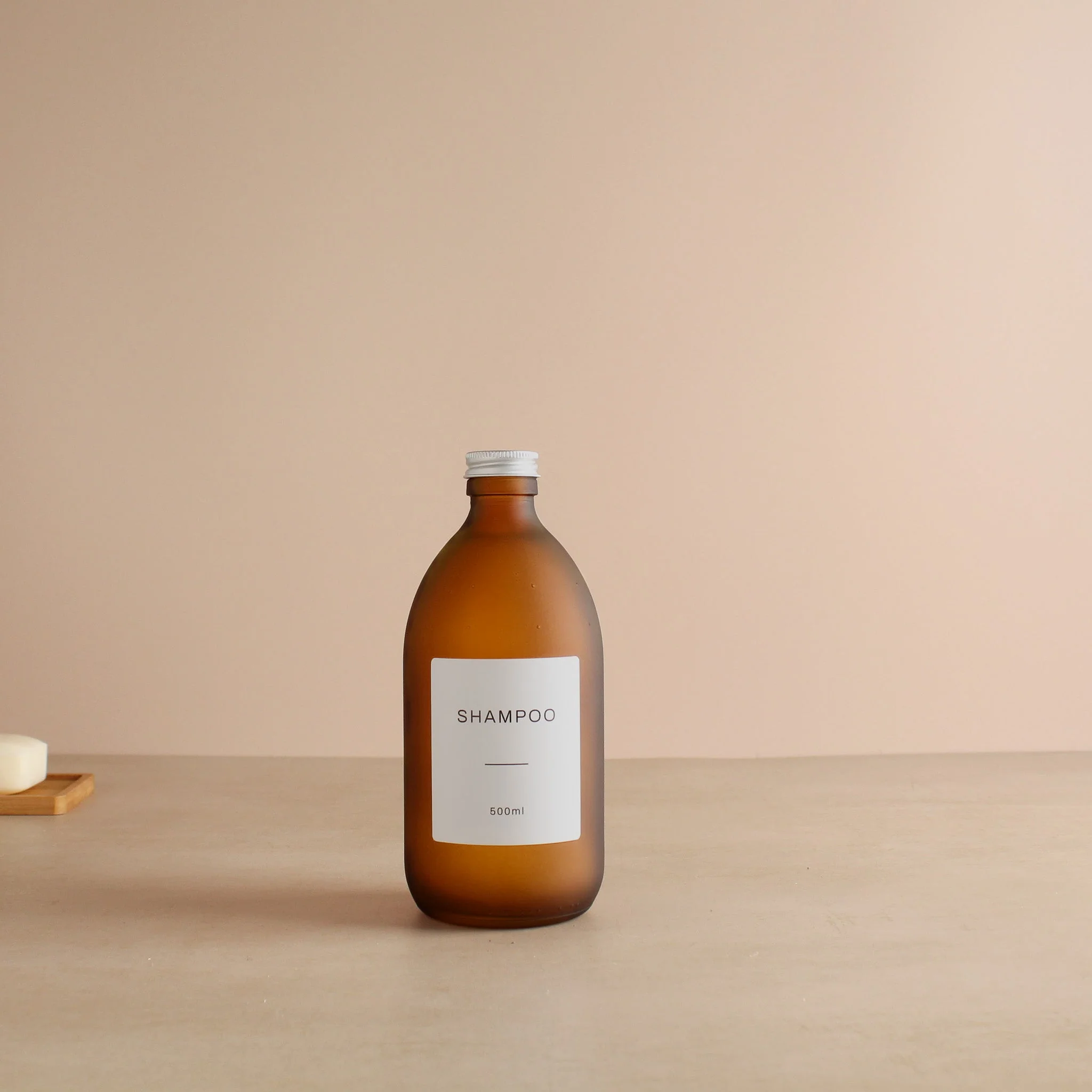 Labelled Frosted Amber Glass Bottle With Screw Cap - Image 3