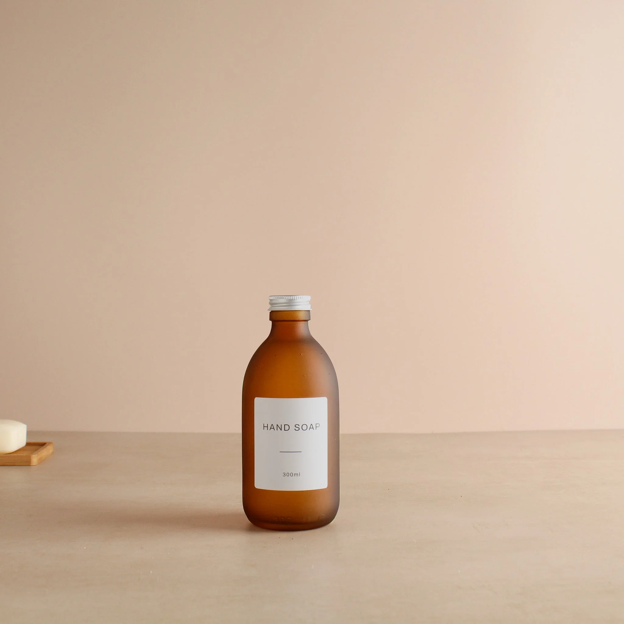 Labelled Frosted Amber Glass Bottle With Screw Cap - Image 4