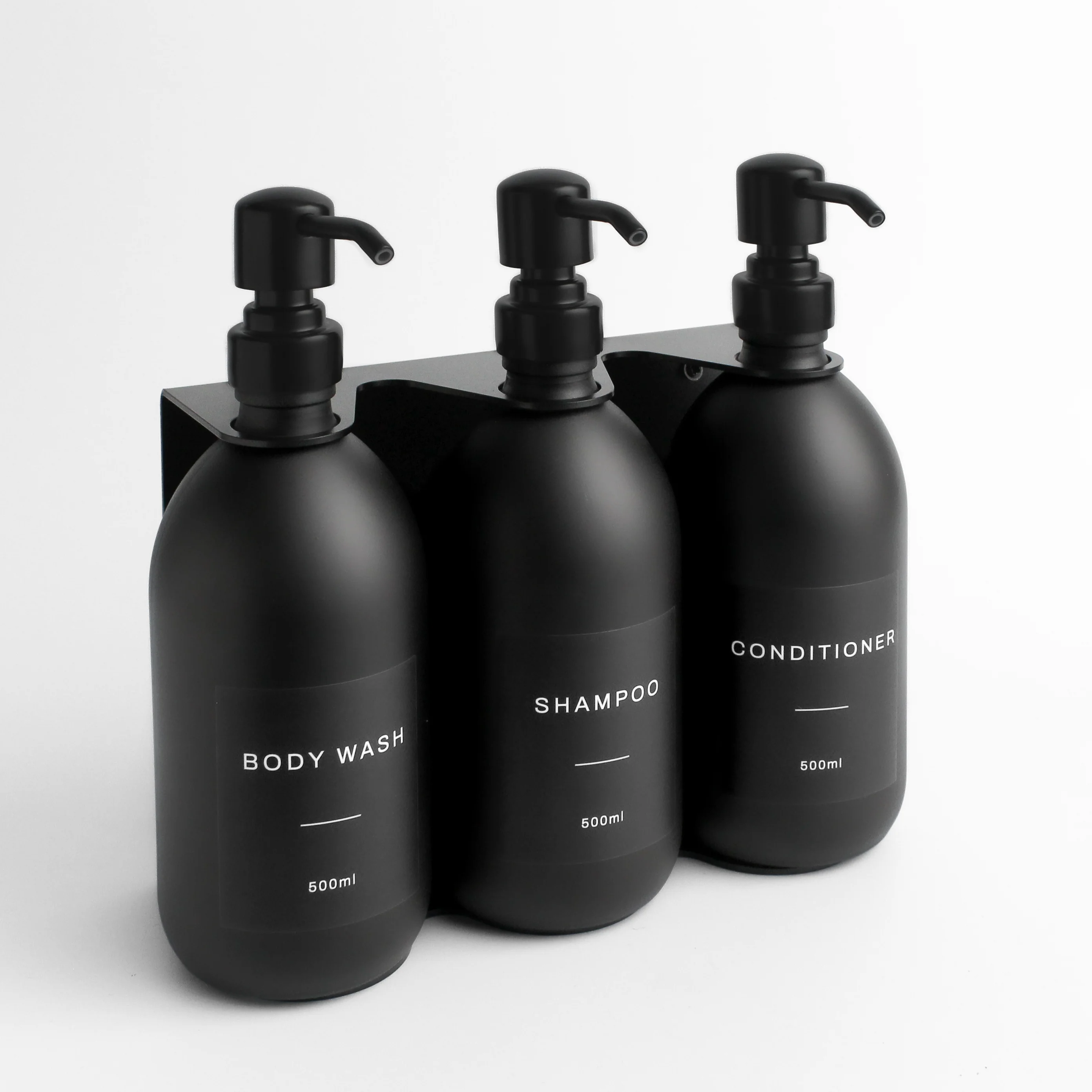 Black Wall Bracket & Matte Black Dispenser Set - Image 3