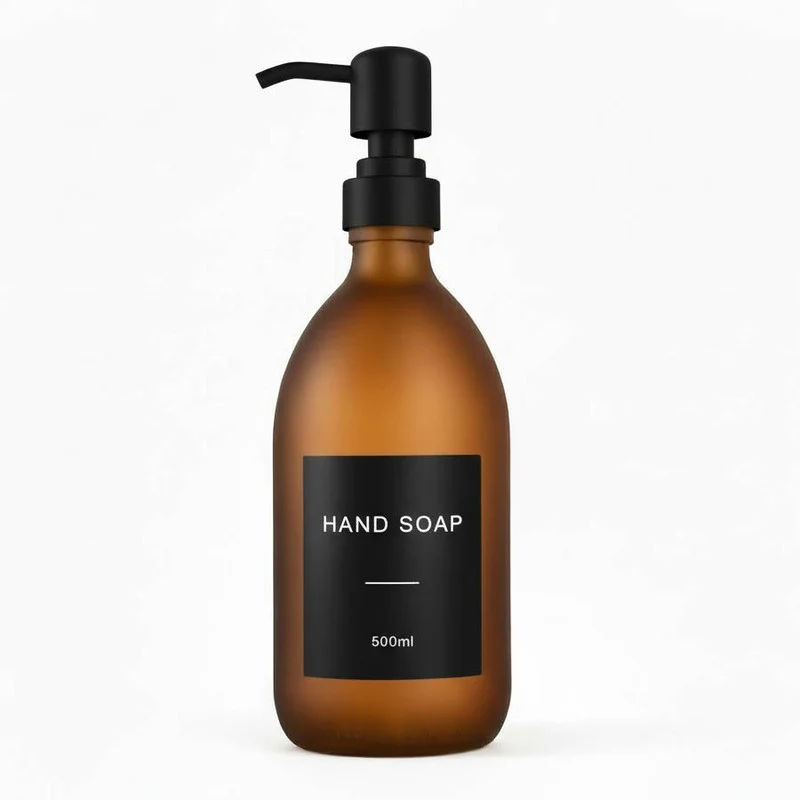 Frosted Amber Glass Dispenser Bottle - Wholesale - Image 12