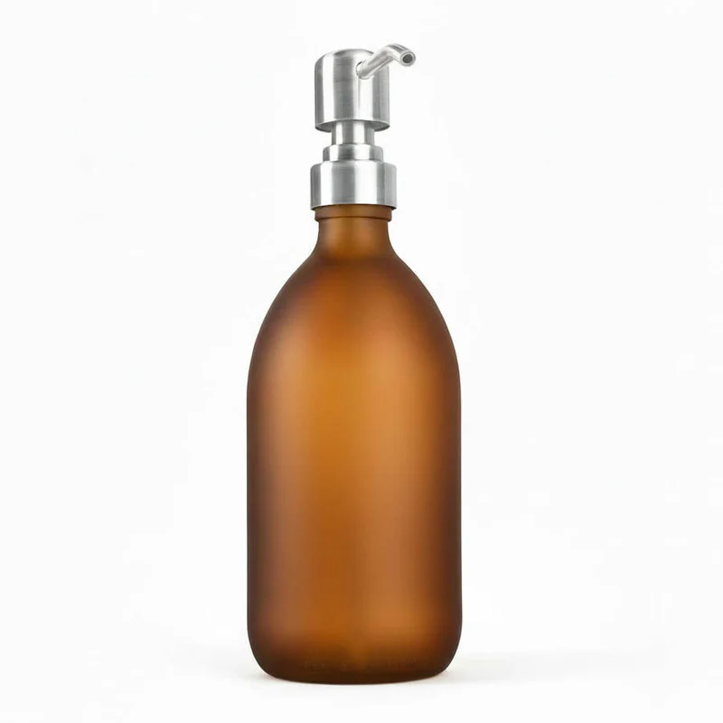 Frosted Amber Glass Dispenser Bottle - Wholesale - Image 13
