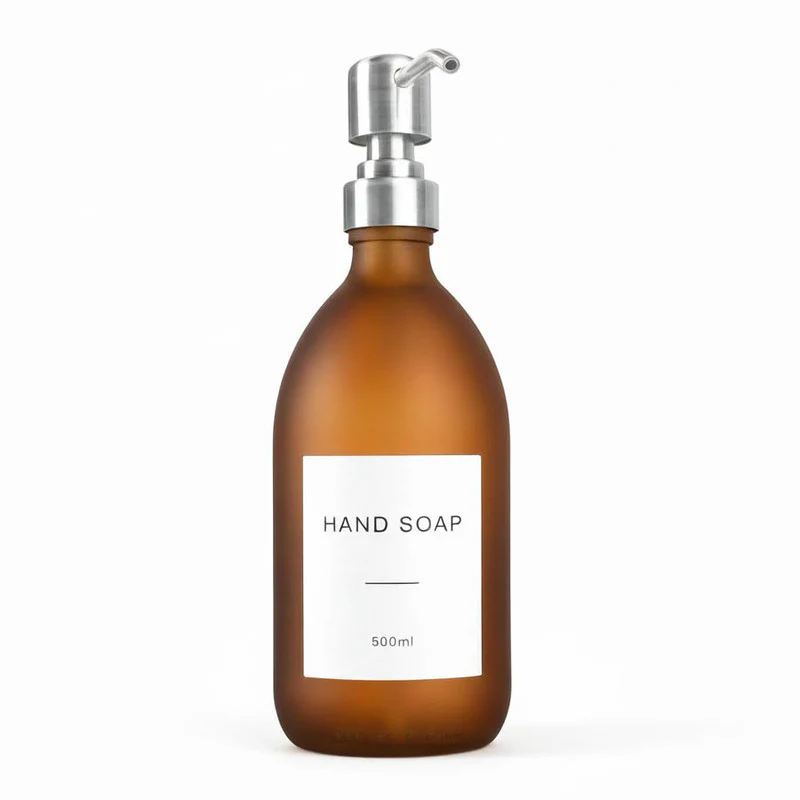 Frosted Amber Glass Dispenser Bottle - Wholesale - Image 14