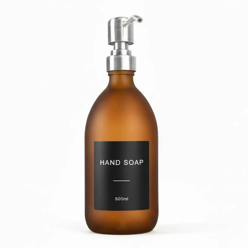Frosted Amber Glass Dispenser Bottle - Wholesale - Image 15