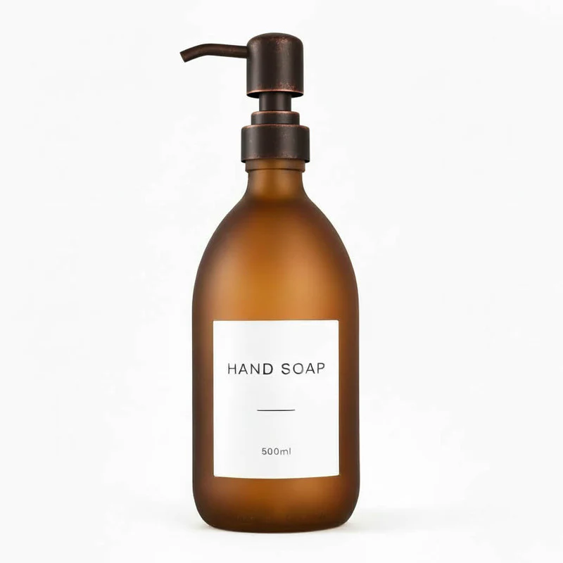 Frosted Amber Glass Dispenser Bottle - Wholesale - Image 5