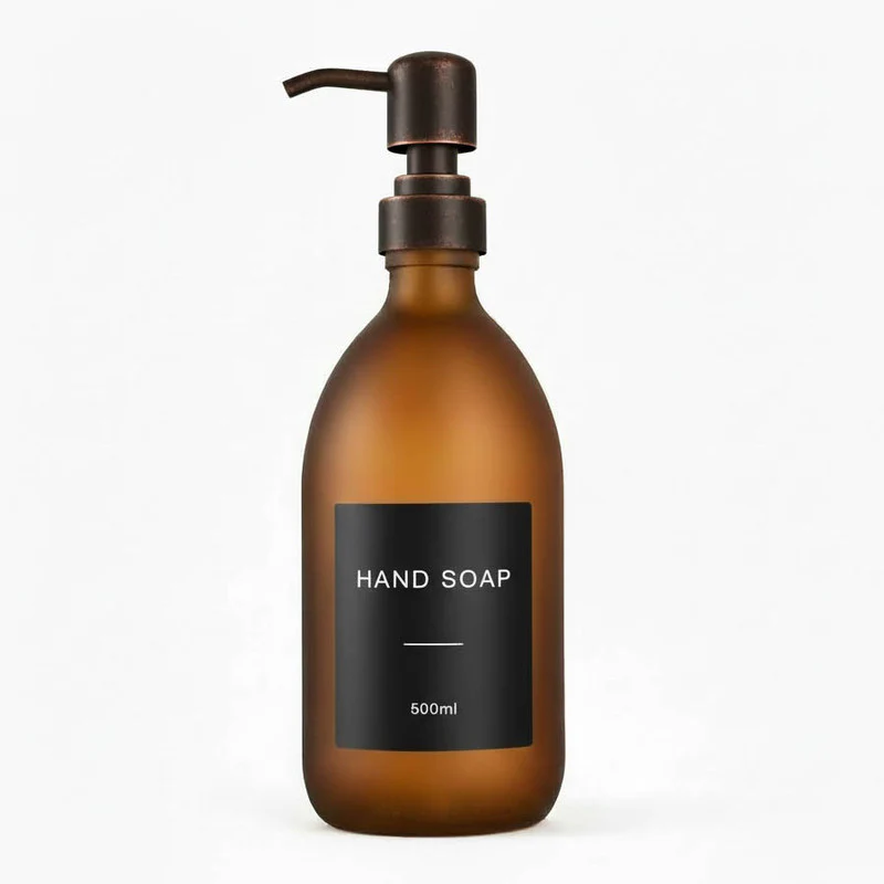 Frosted Amber Glass Dispenser Bottle - Wholesale - Image 6