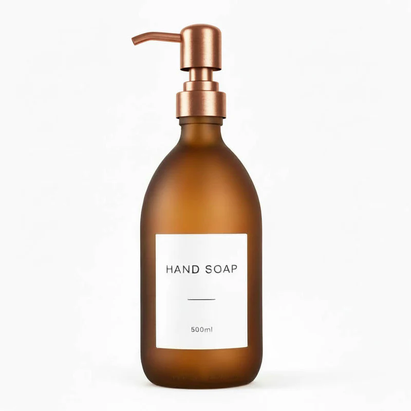 Frosted Amber Glass Dispenser Bottle - Wholesale - Image 8