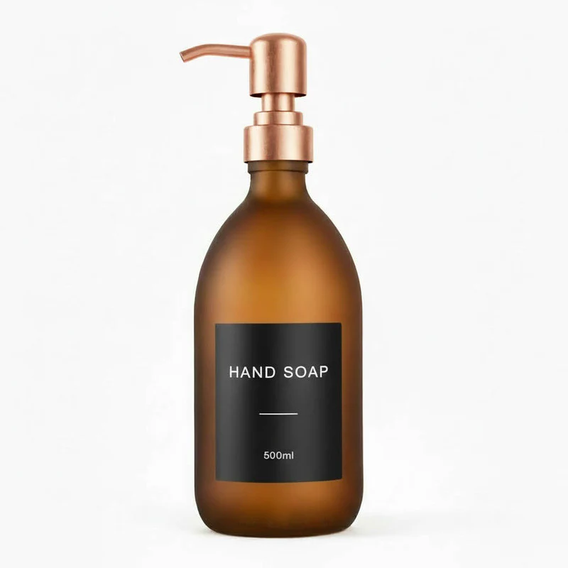 Frosted Amber Glass Dispenser Bottle - Wholesale - Image 9