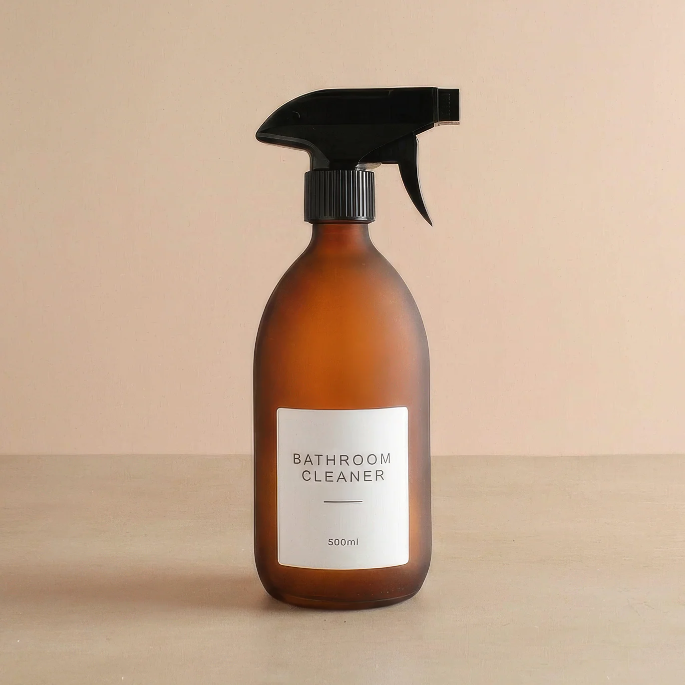 Frosted Amber Glass Spray Bottle With Label