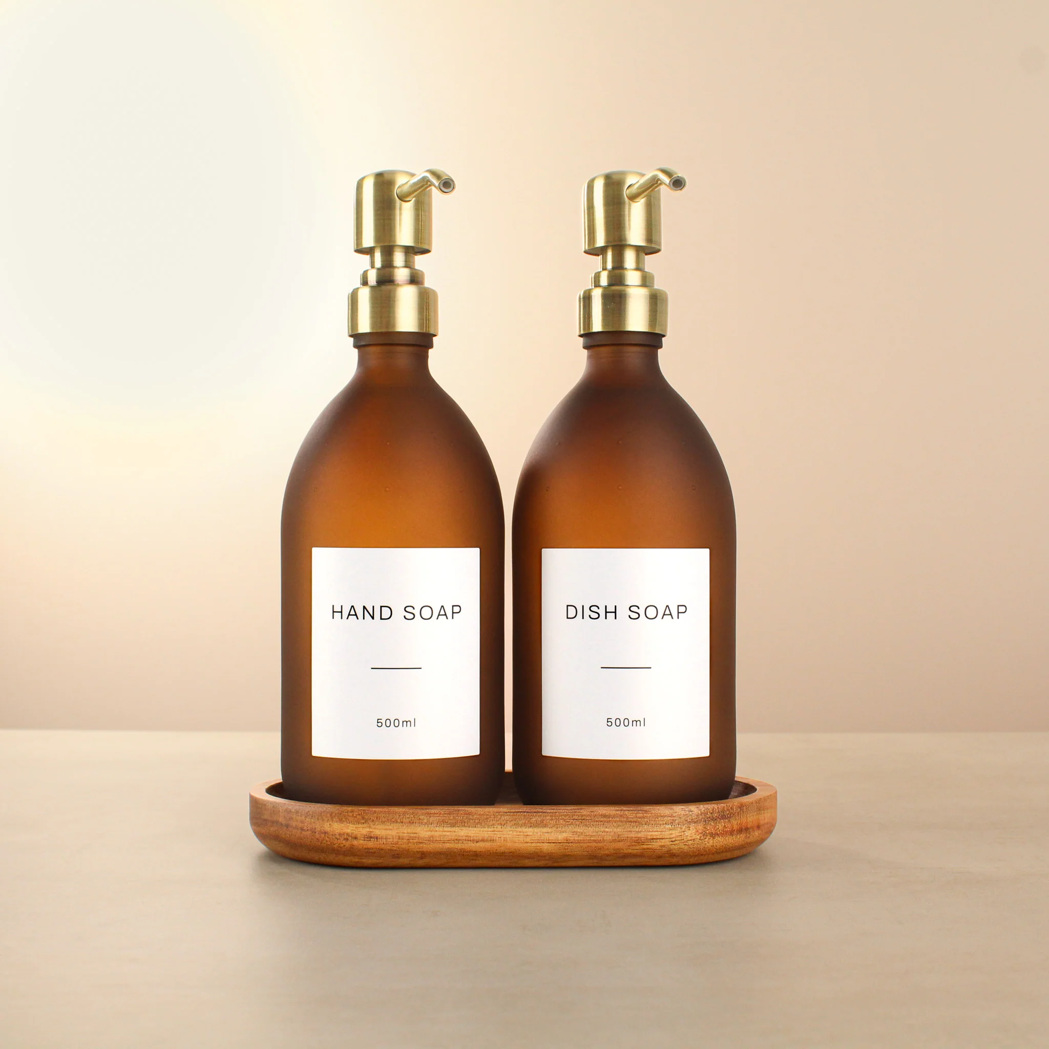 Hand Soap & Dish Soap Frosted Amber Glass Set - Image 11