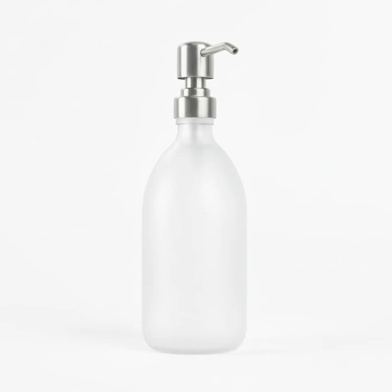 Frosted White Glass Dispenser Bottle - Wholesale