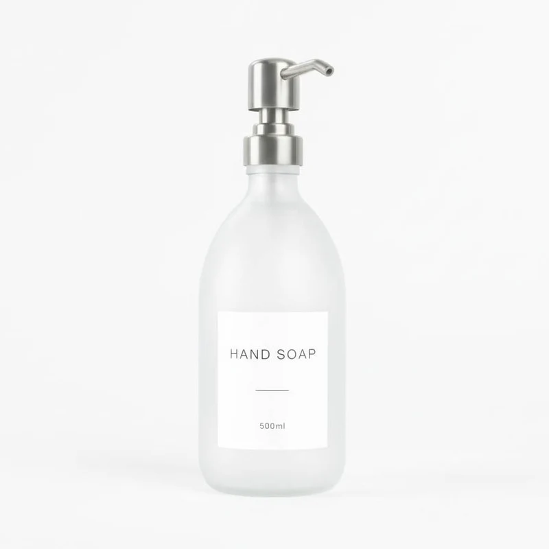 Frosted White Glass Dispenser Bottle - Wholesale - Image 2
