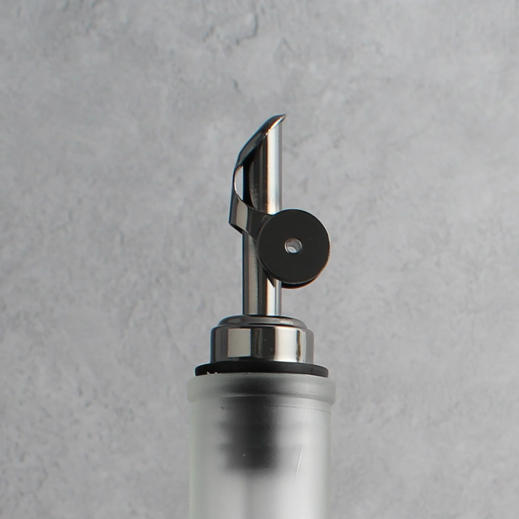 Frosted White Glass Tall Neck Oil Bottle With Label - Image 3
