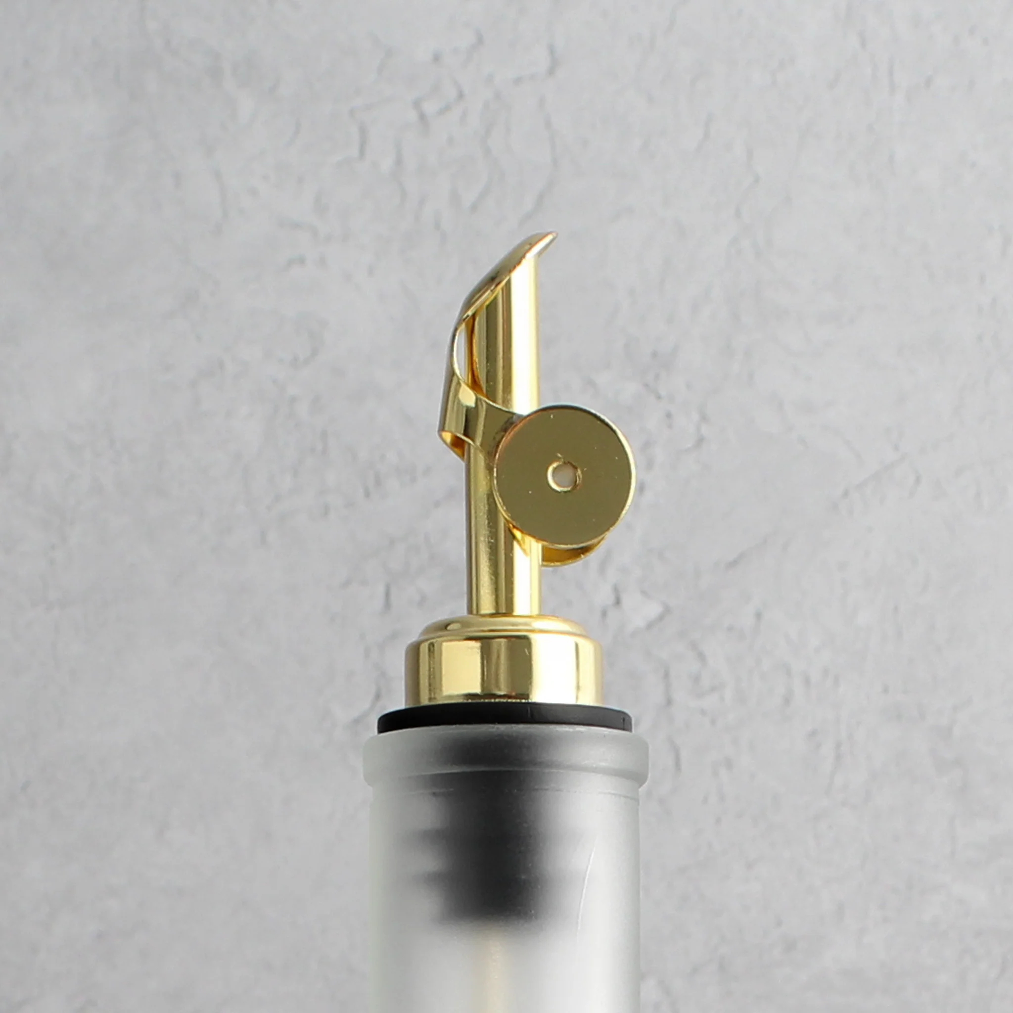 Frosted White Glass Tall Neck Oil Bottle With Label - Image 4