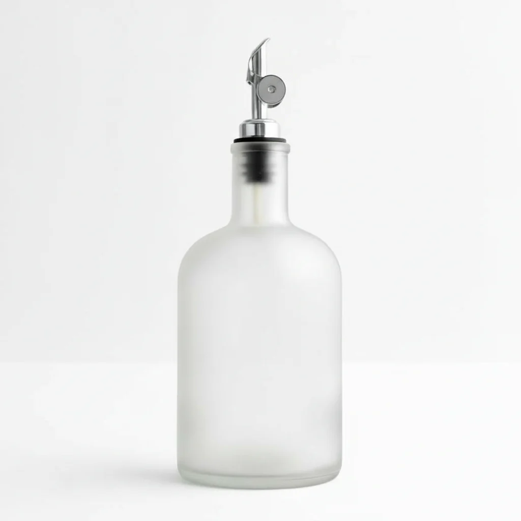 Frosted White Tall Neck Oil Bottle - Wholesale