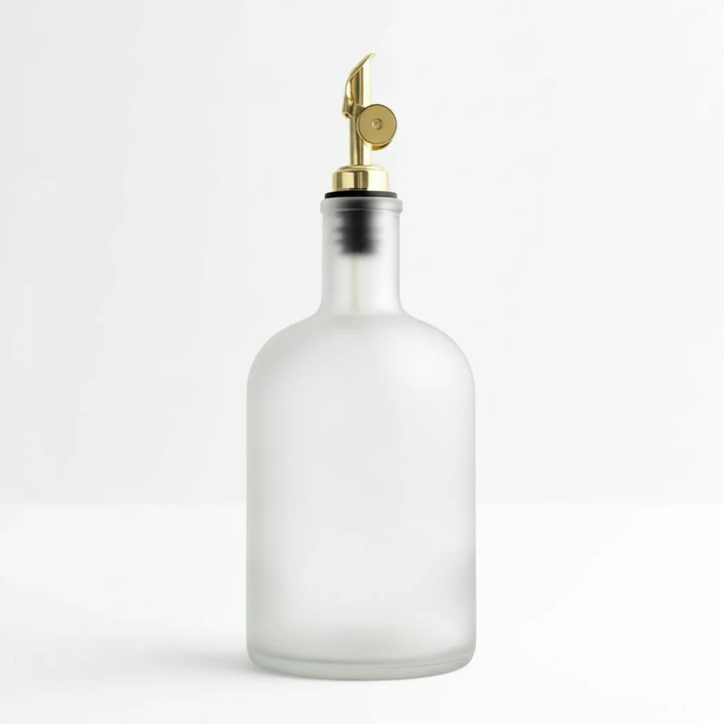 Frosted White Tall Neck Oil Bottle - Wholesale - Image 2
