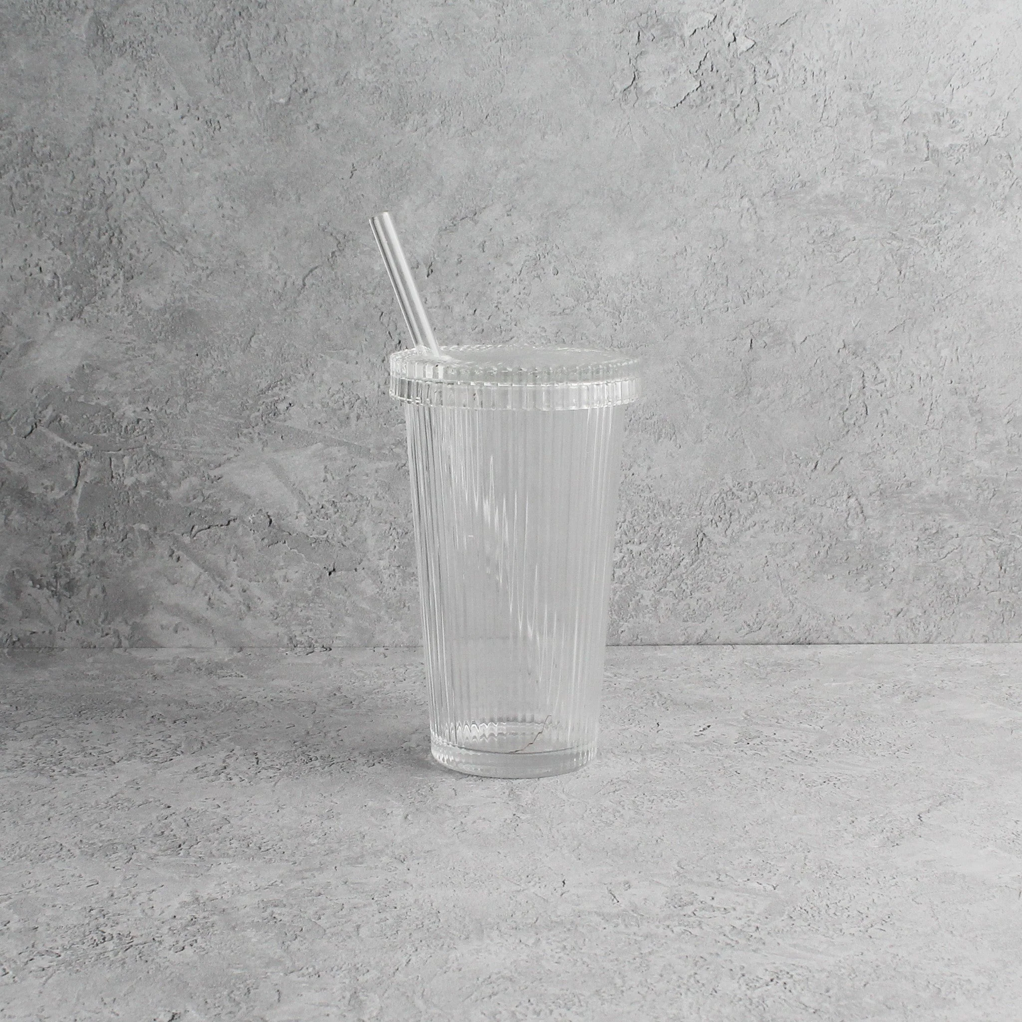 Glass Coffee Cup With Straw - Image 9