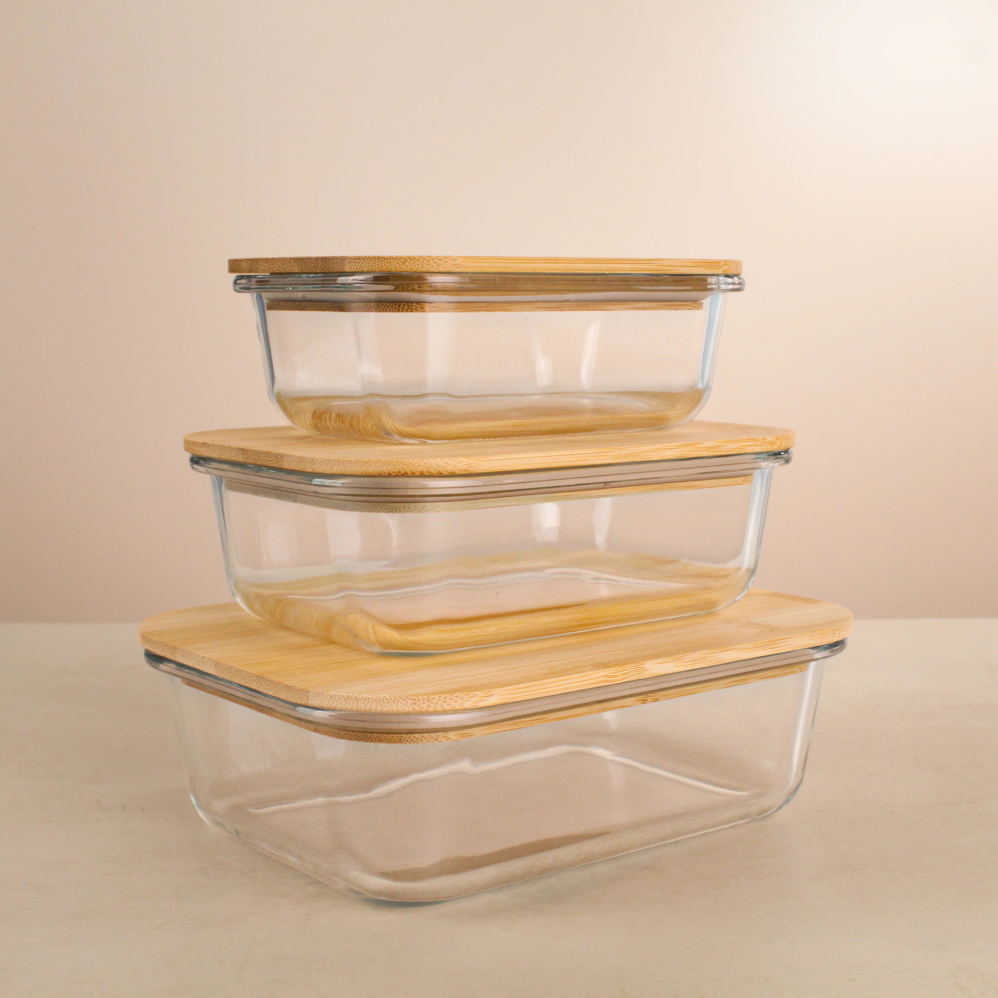 Glass Food Container Set with Bamboo Lids - Image 3