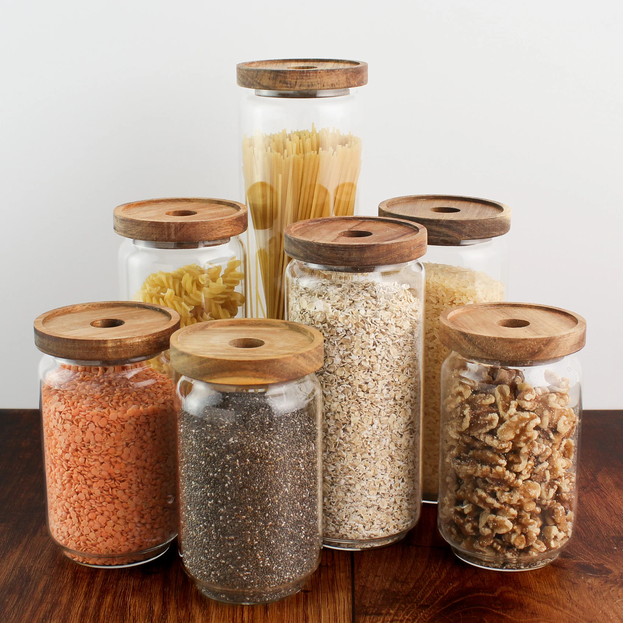 Glass Storage Jar With Acacia Lid - Image 4