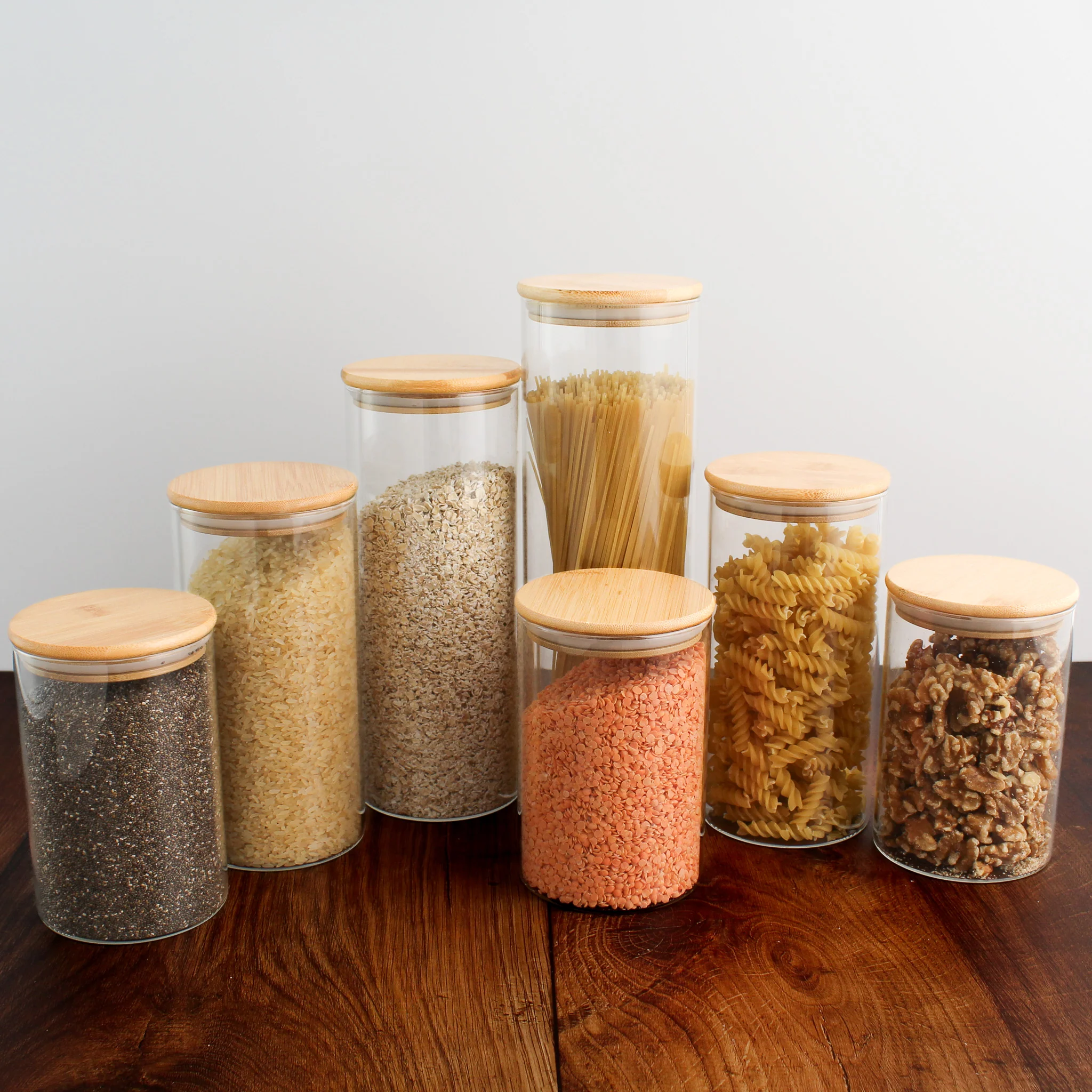 Glass Storage Jar With Bamboo Lid - Image 2