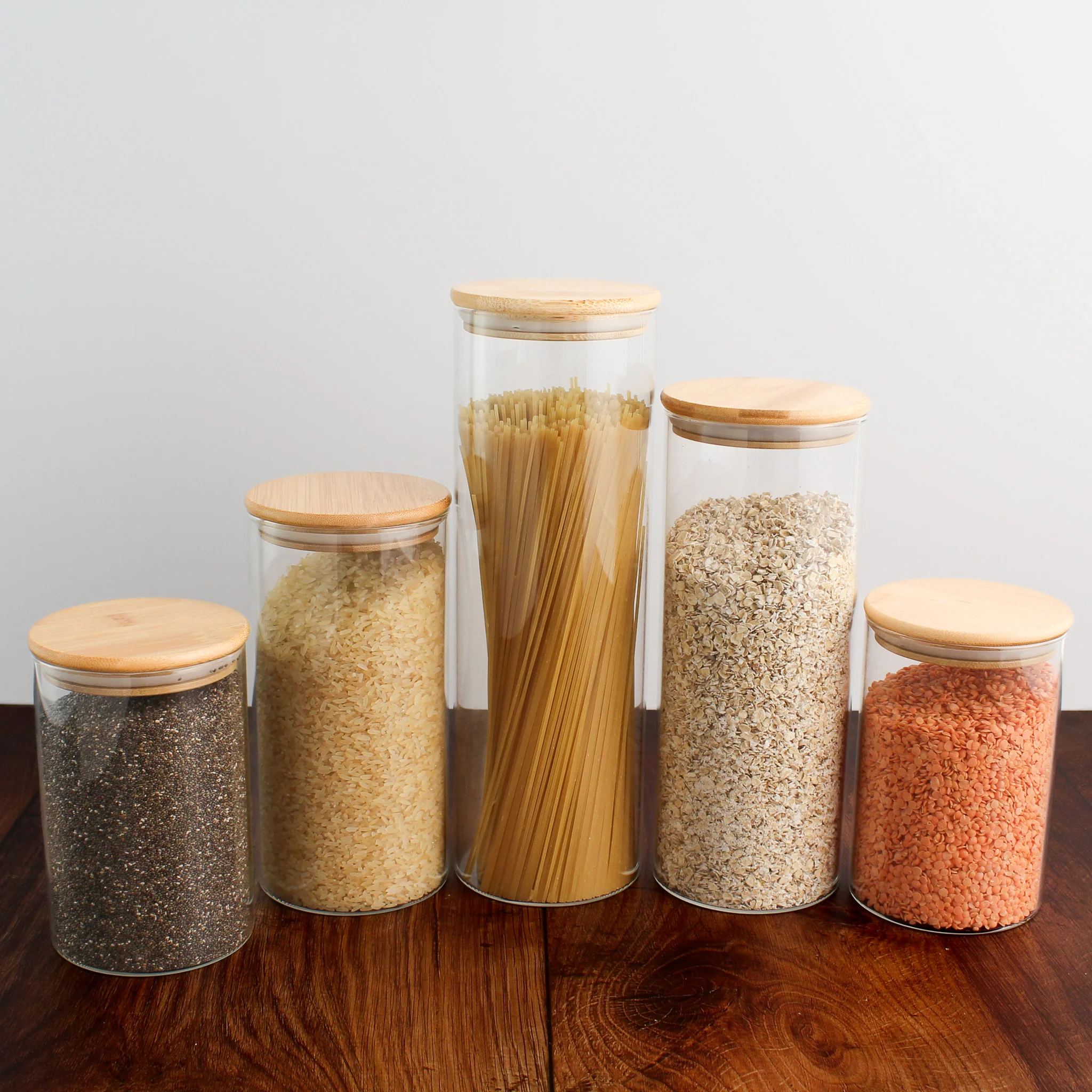Glass Storage Jar With Bamboo Lid - Image 3