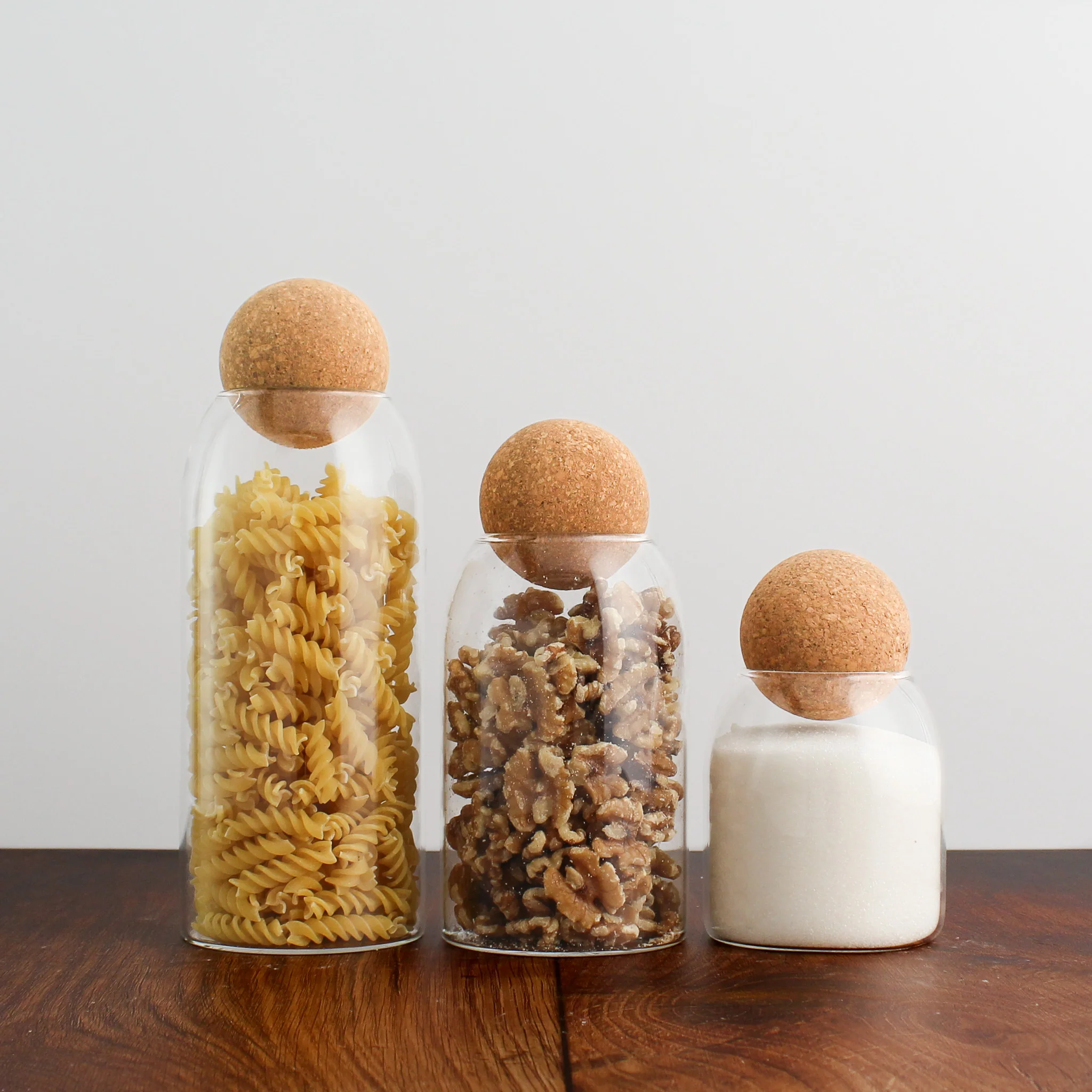 Glass Storage Jar With Cork Ball Lid - Image 2