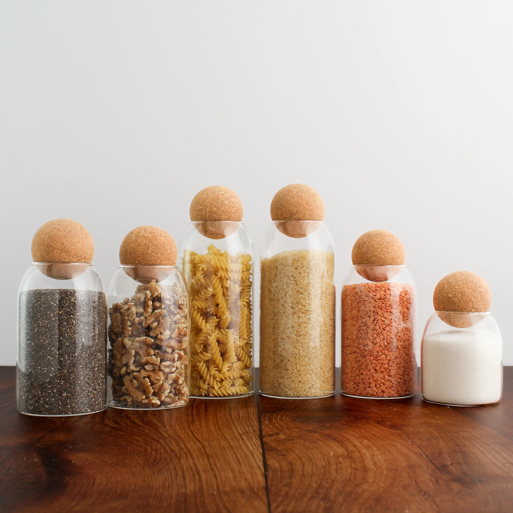 Glass Storage Jar With Cork Ball Lid - Image 6