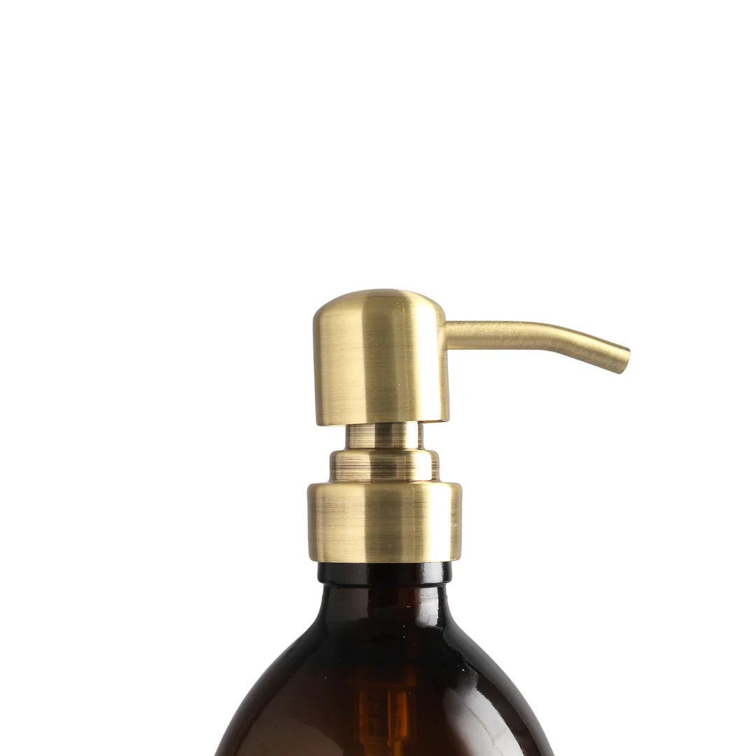 Gold Wall Bracket & Amber Glass Dispenser Set - Image 10